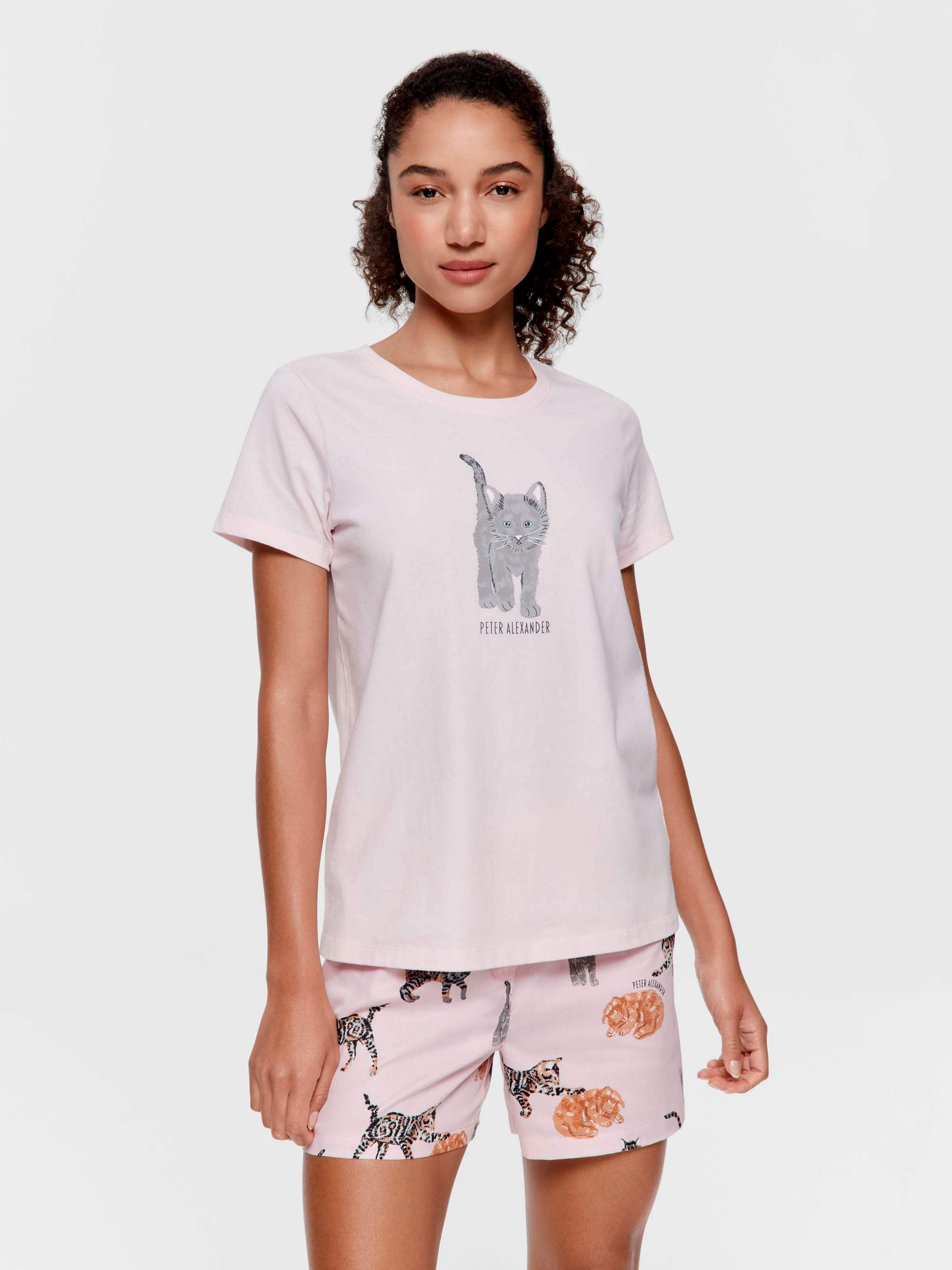 Grey Cat 100% Cotton Boyfriend Tee