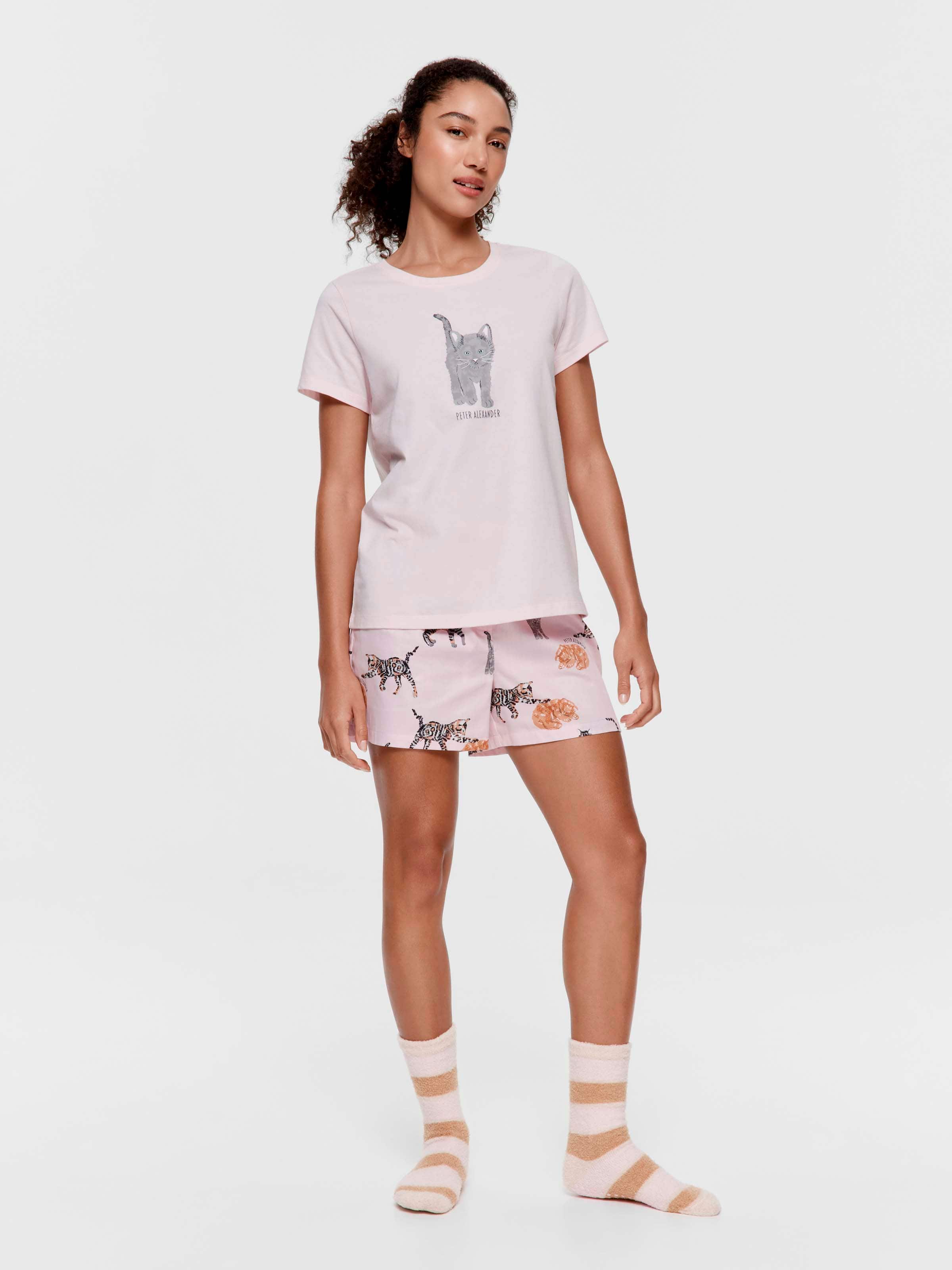 Grey Cat 100% Cotton Boyfriend Tee