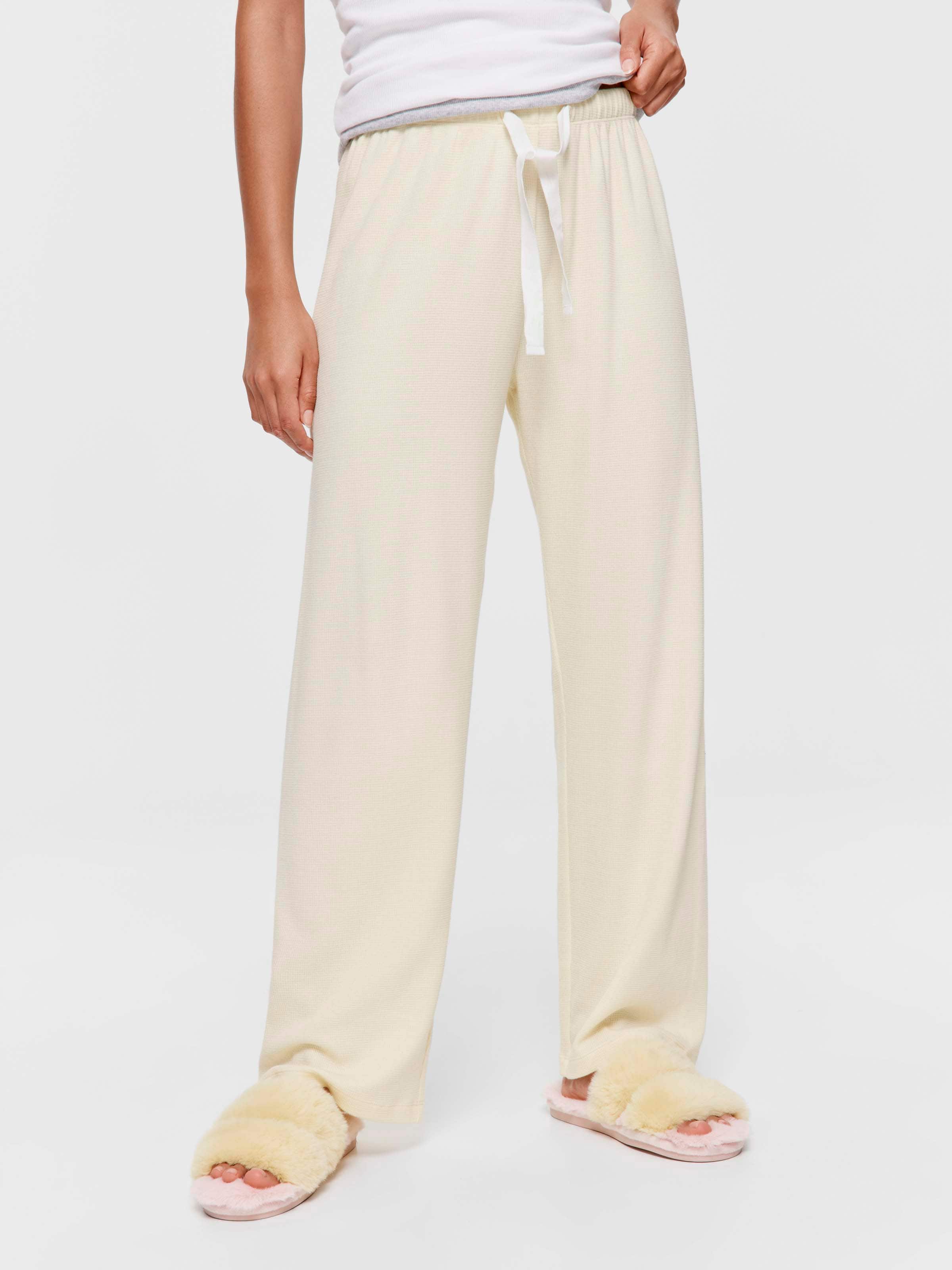 Yellow Waffle Tapered Pj Pant