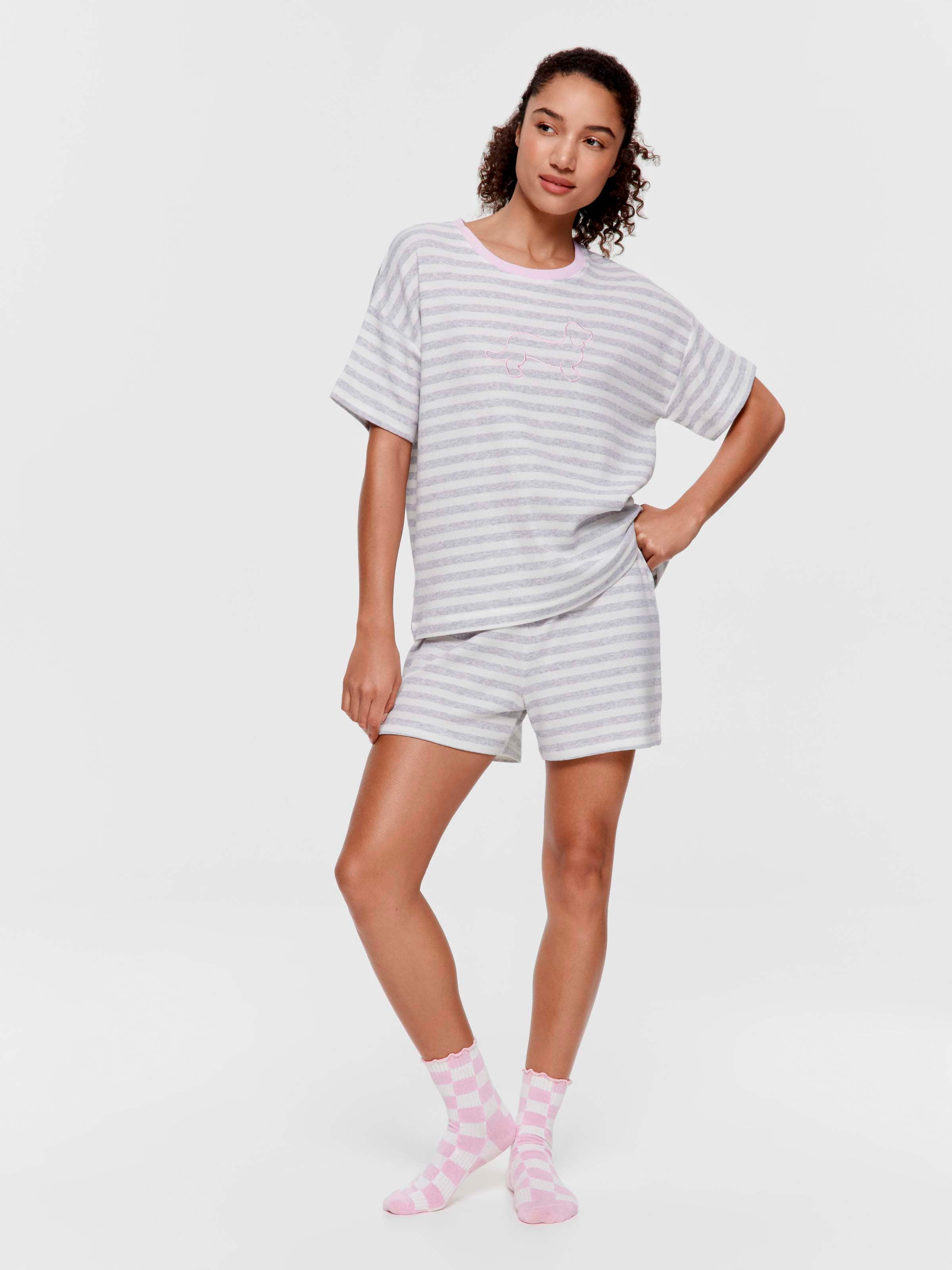 Stripe Penny Waffle Oversized Tee