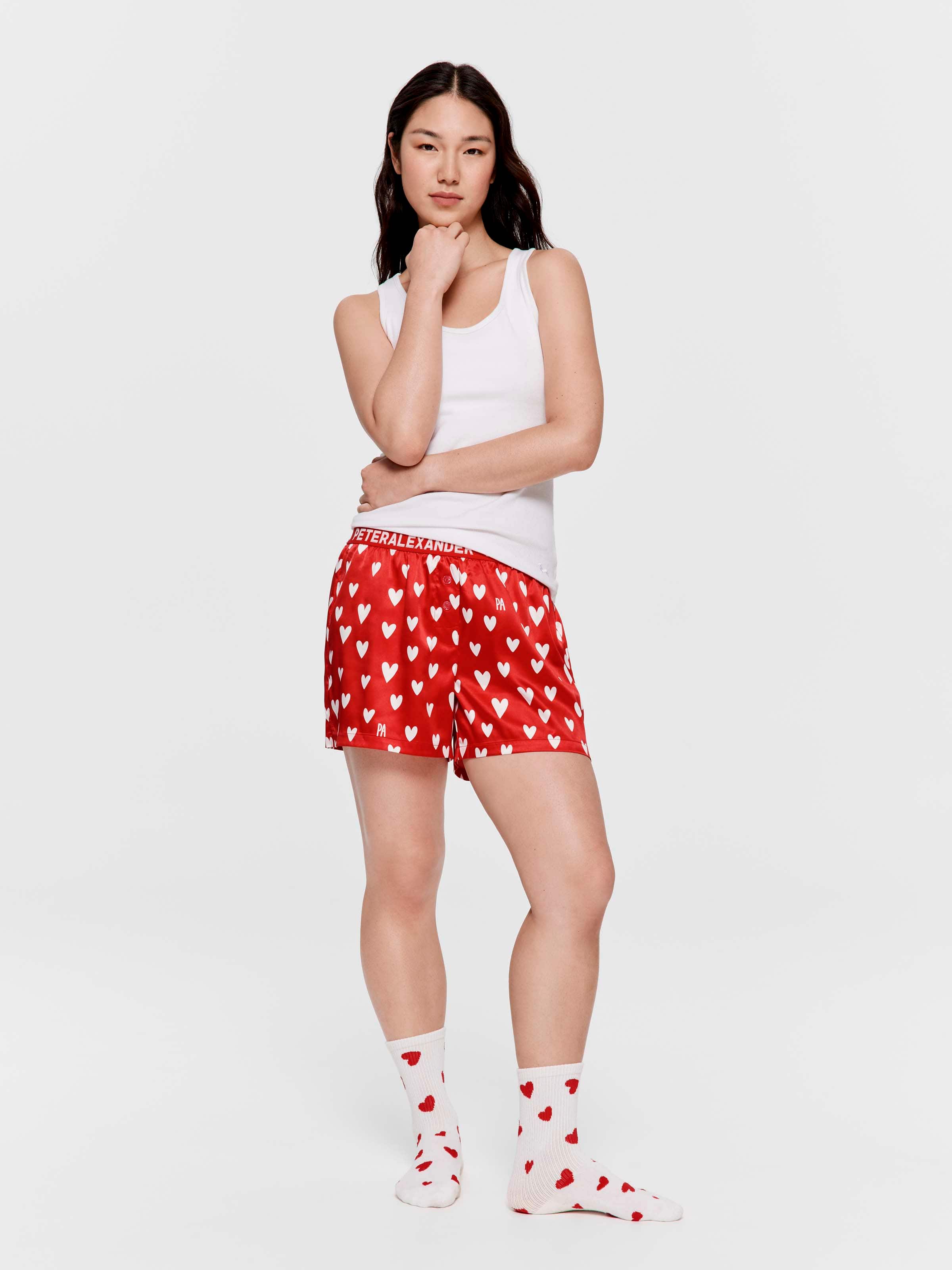 Heart Satin Mid Boxer Short