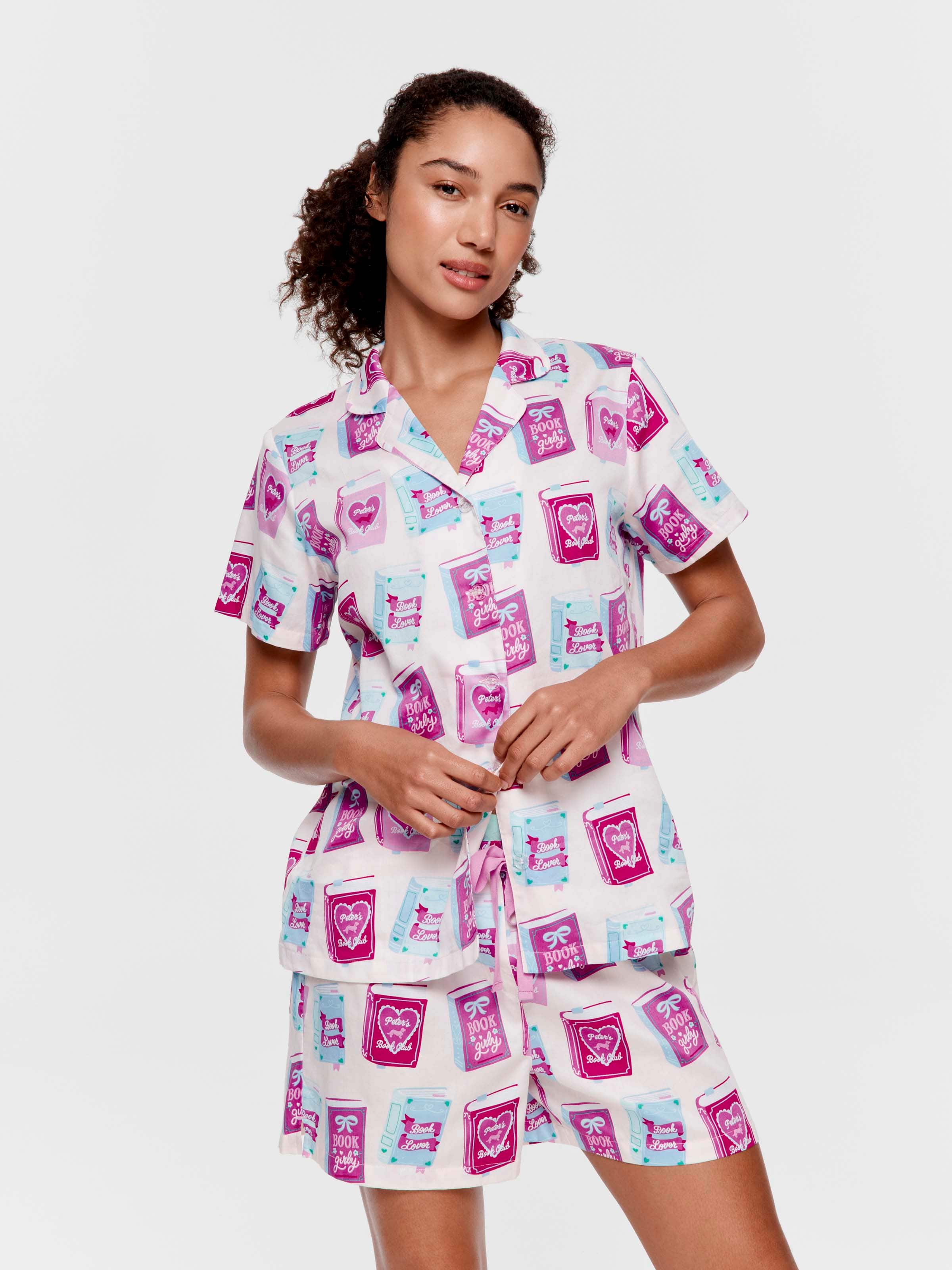 Book Club 100% Cotton Shortie Pj Set