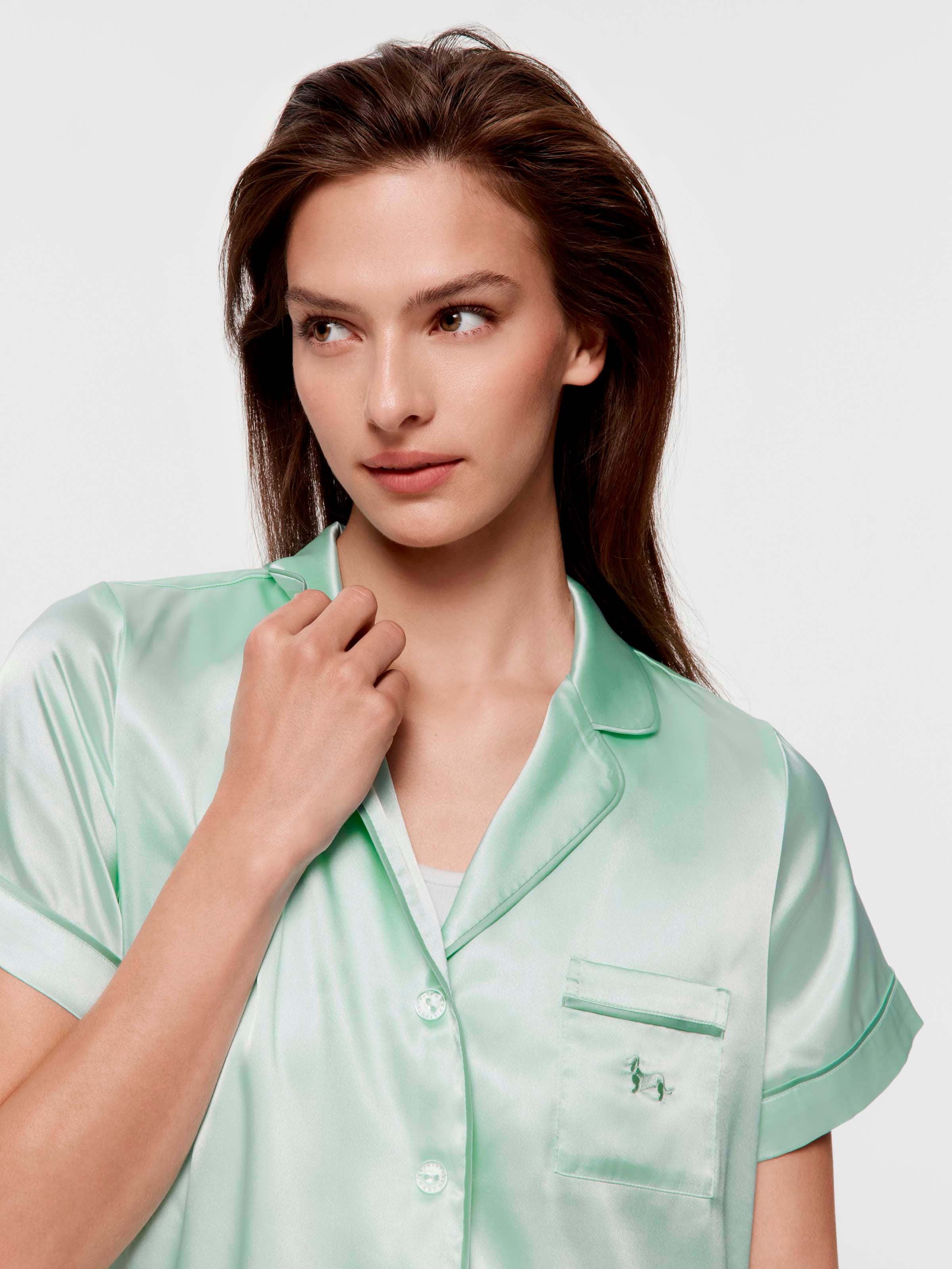 Jade Chic Satin Shortie Pj Set