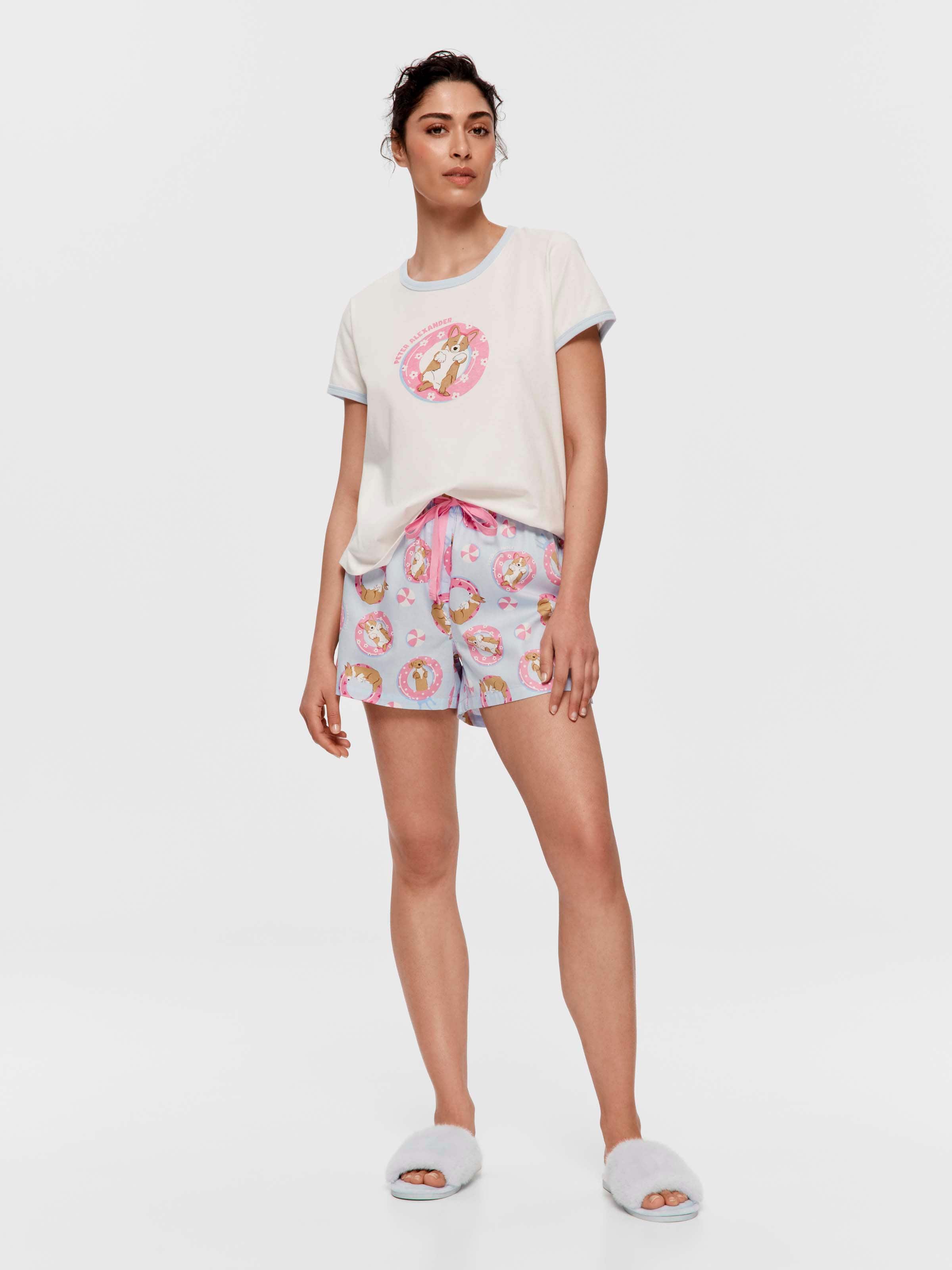 Floating Corgi 100% Cotton Mid Short