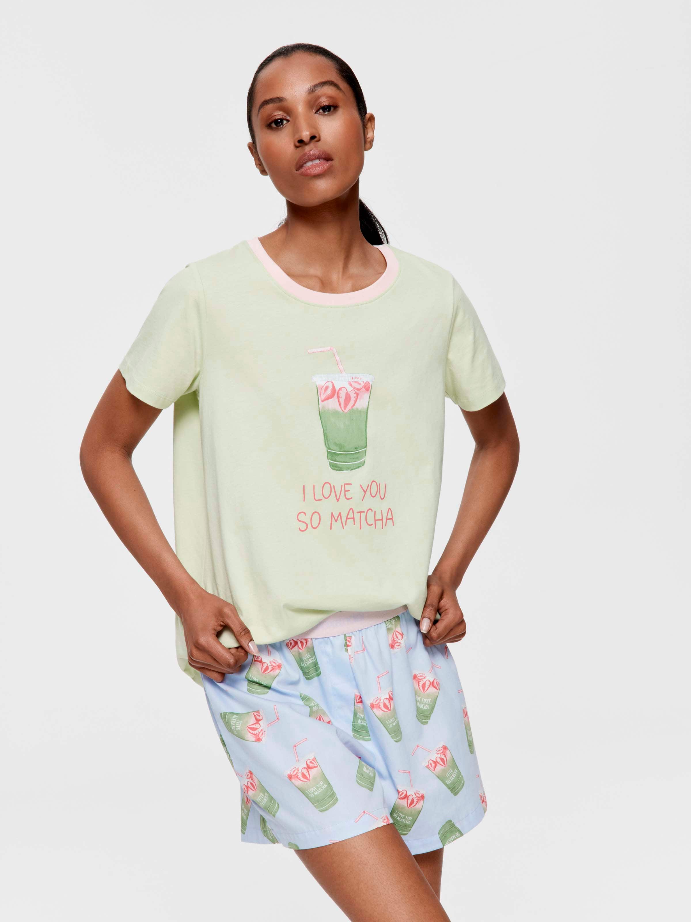 Strawberry Matcha 100% Cotton Mid Boxer Short