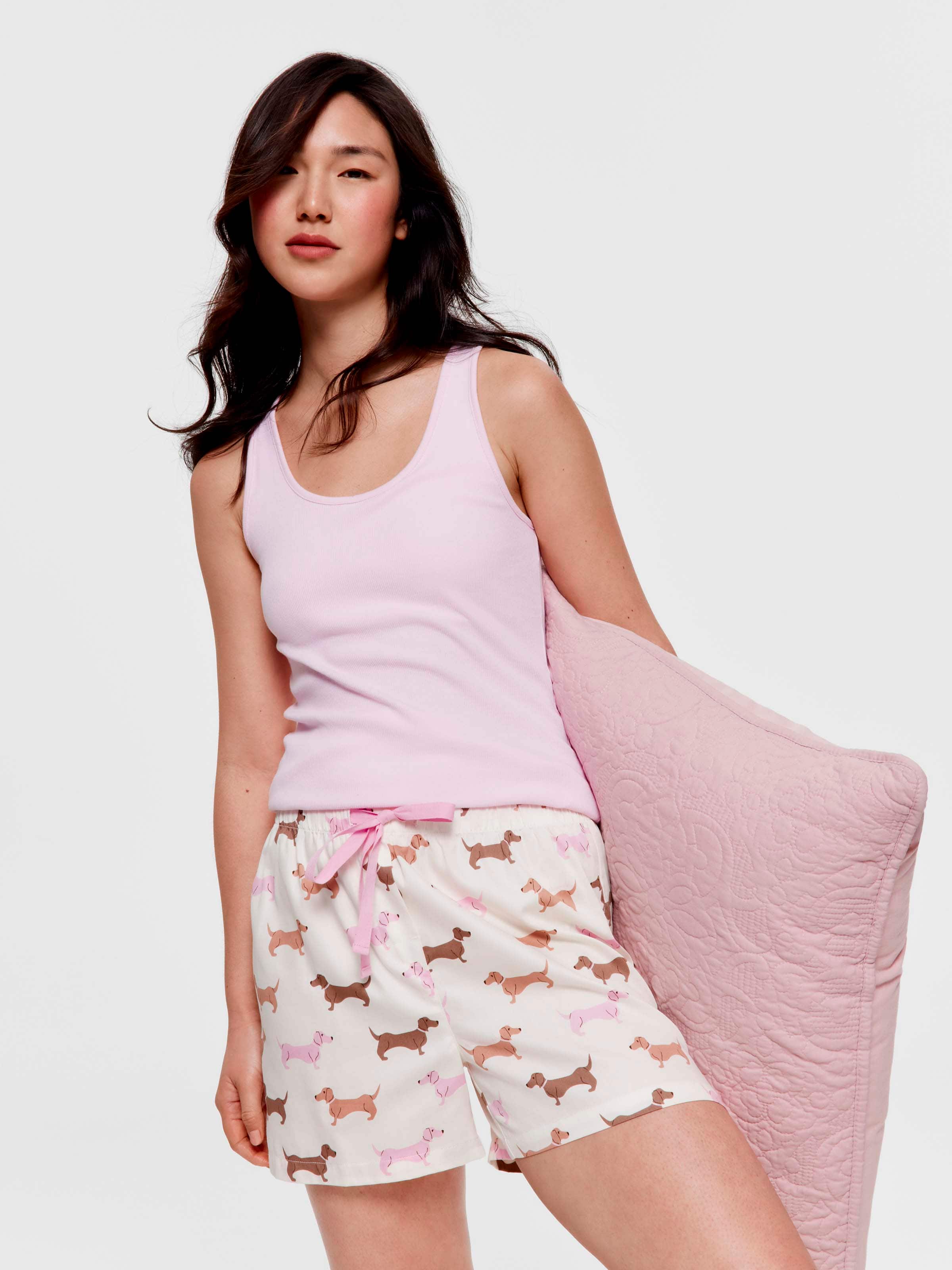Caramel Daxie 100% Cotton Mid Short