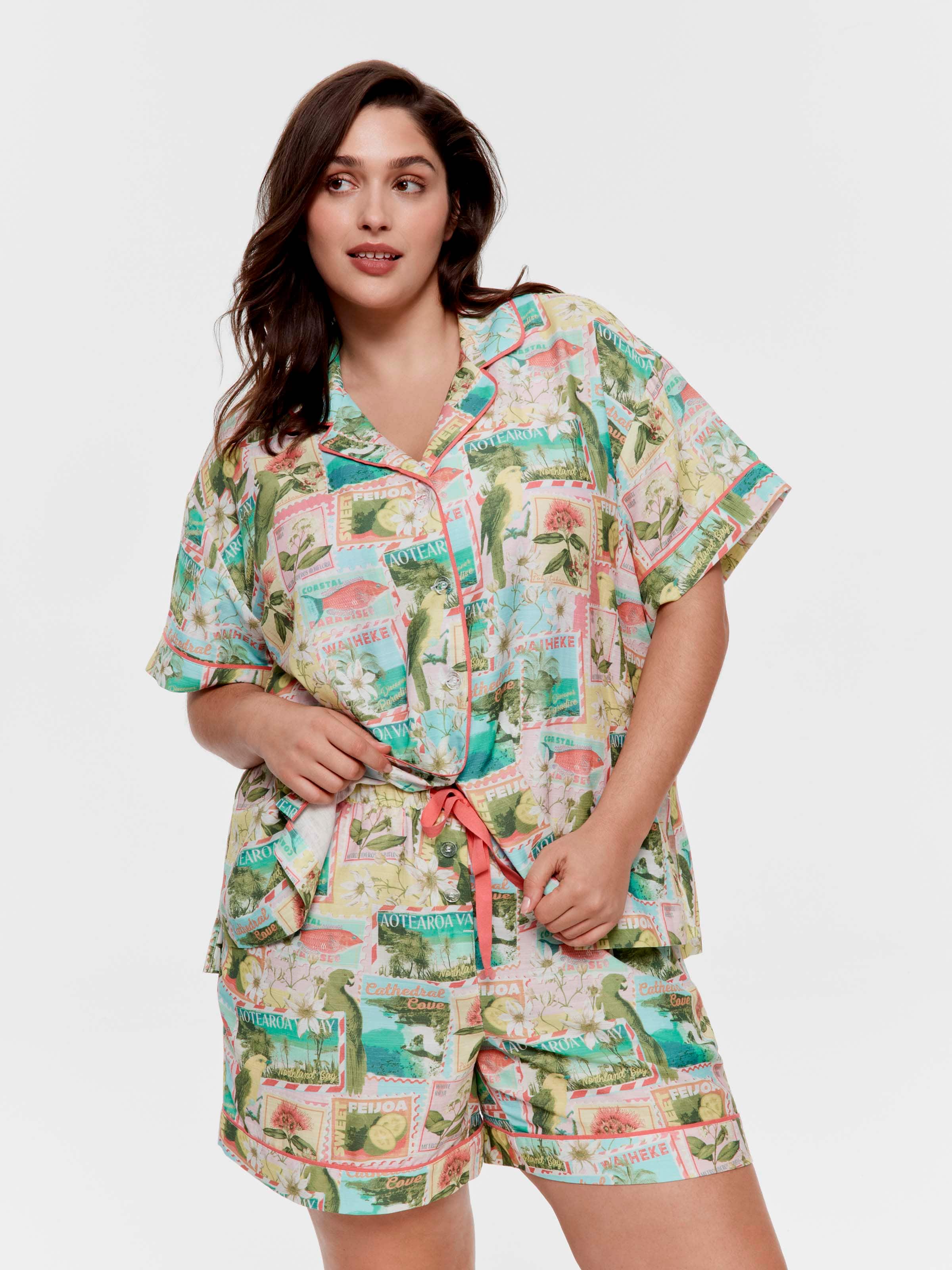 P.A. Plus Postcards Oversized Short Sleeve Shirt