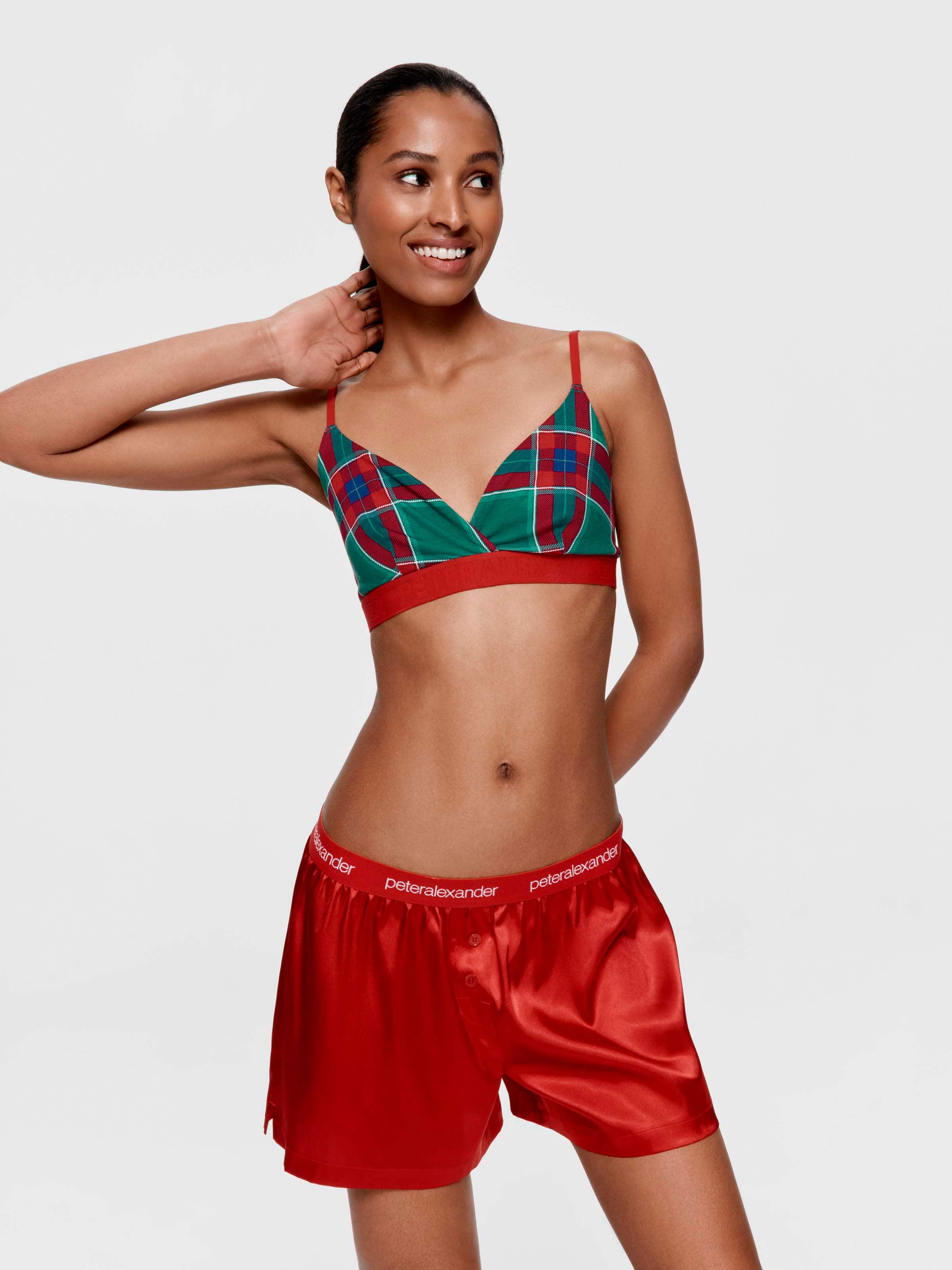 Red Chic Satin Boxed Mid Short