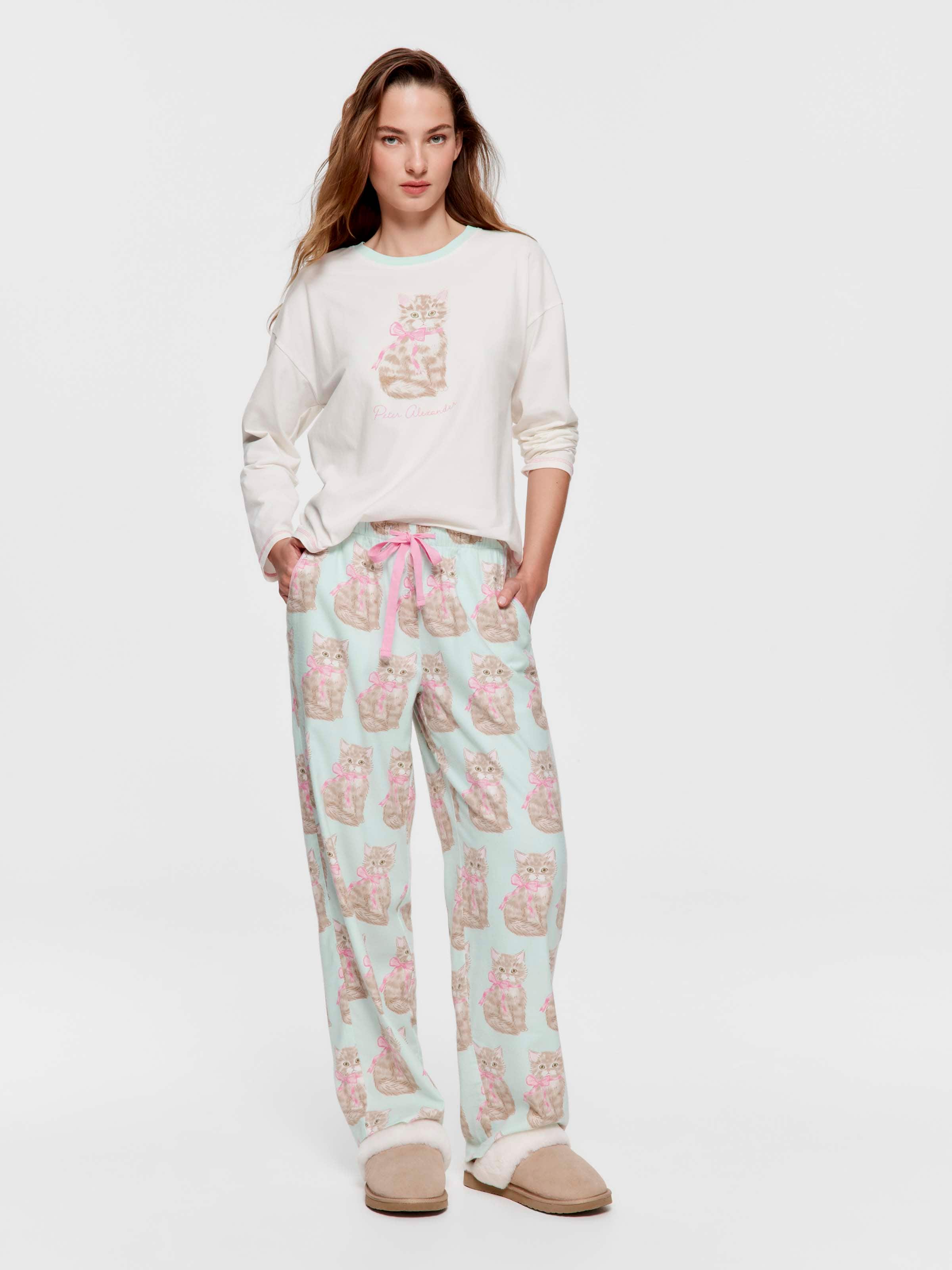 Pretty Kitty Bamboo Flannelette Classic Pj Pant