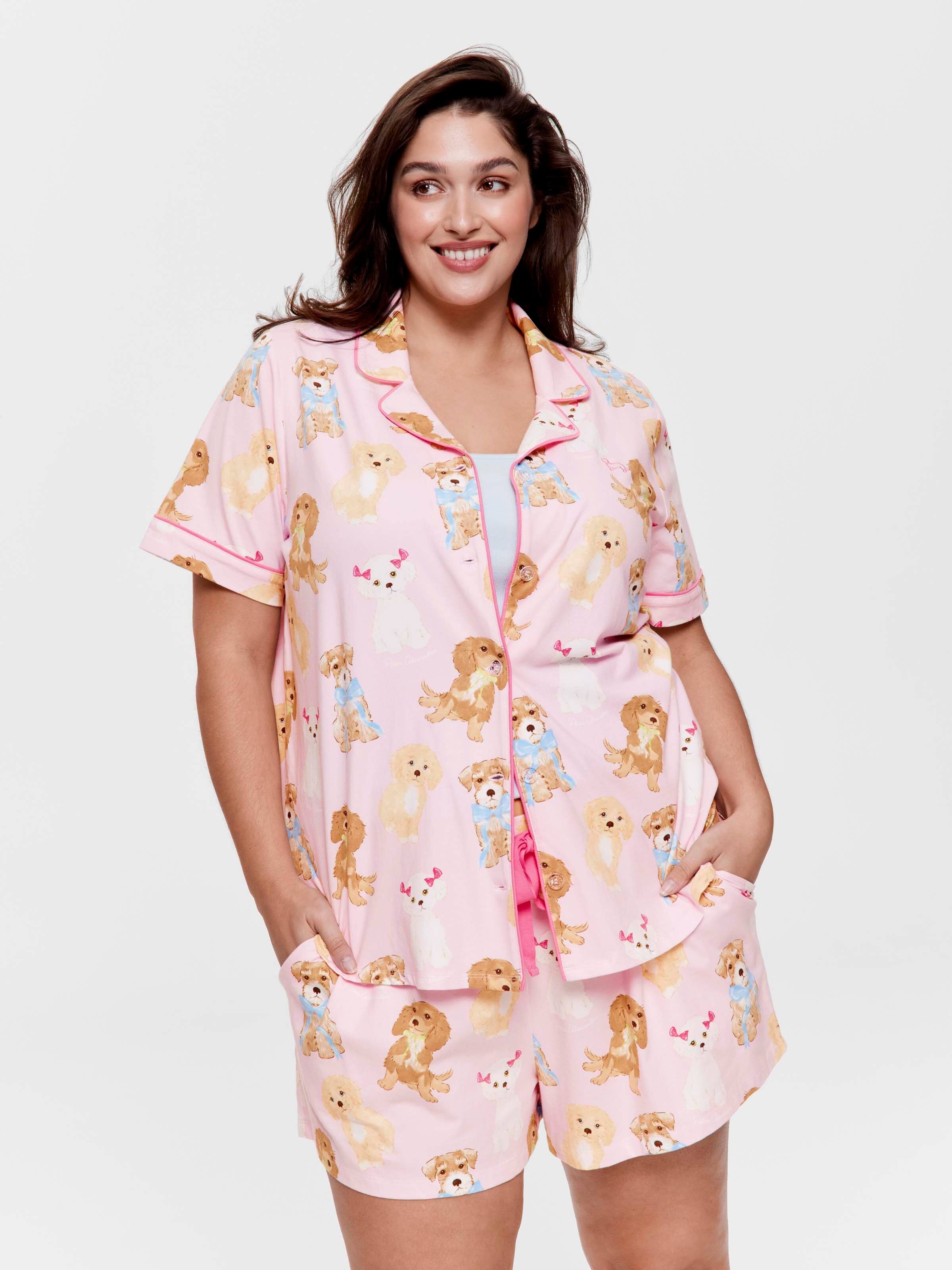 P.A. Plus Pretty Puppy Shortie Pj Set
