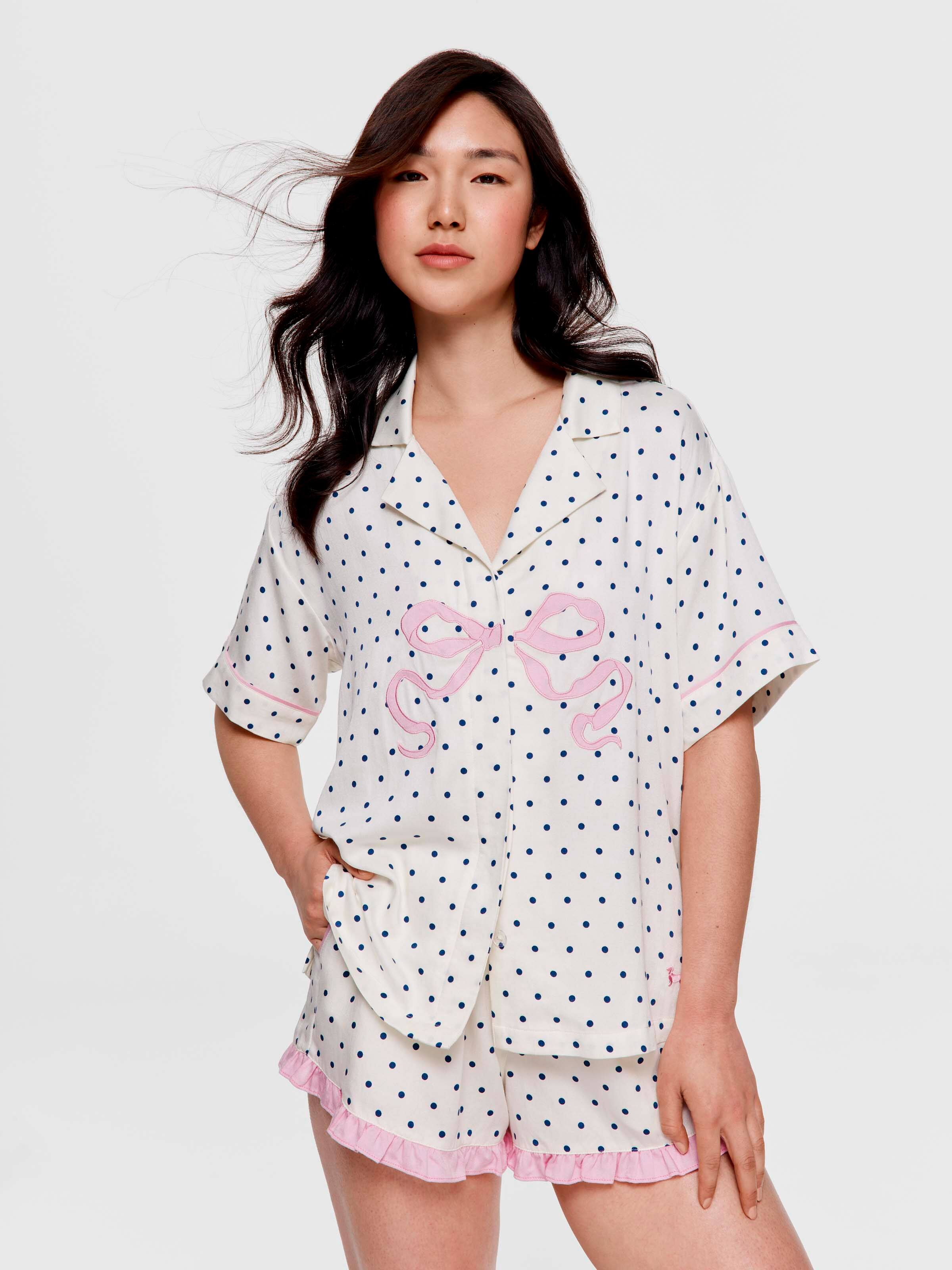 Polka Dot Bow Fashion Shirt