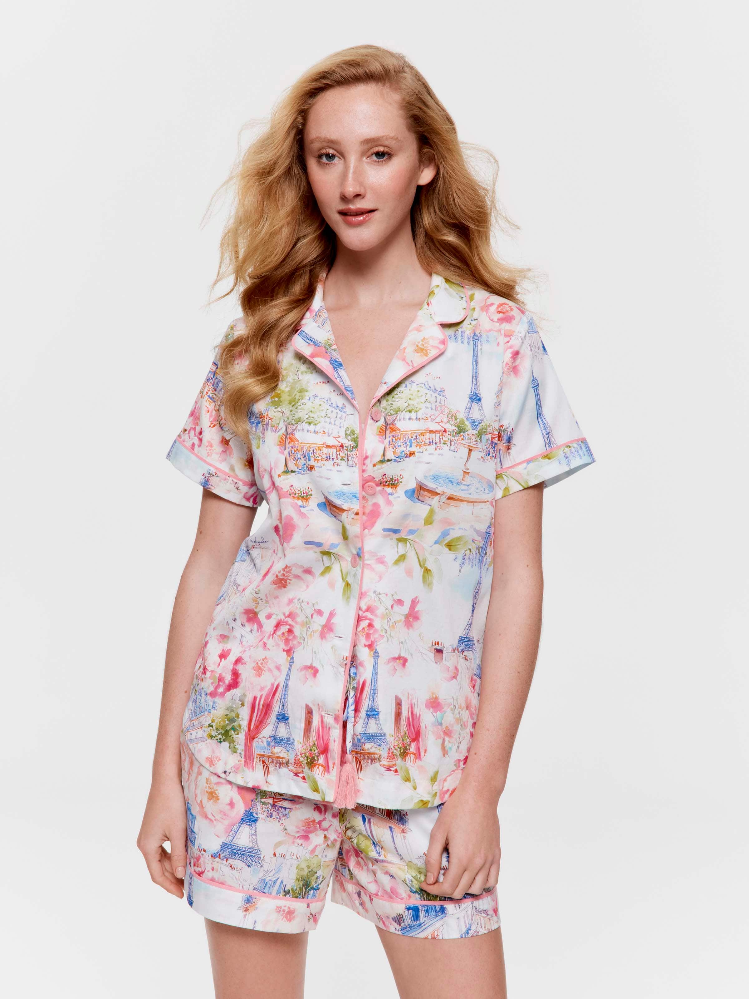 Paris Painted 100% Soft Cotton Short Sleeve Shirt