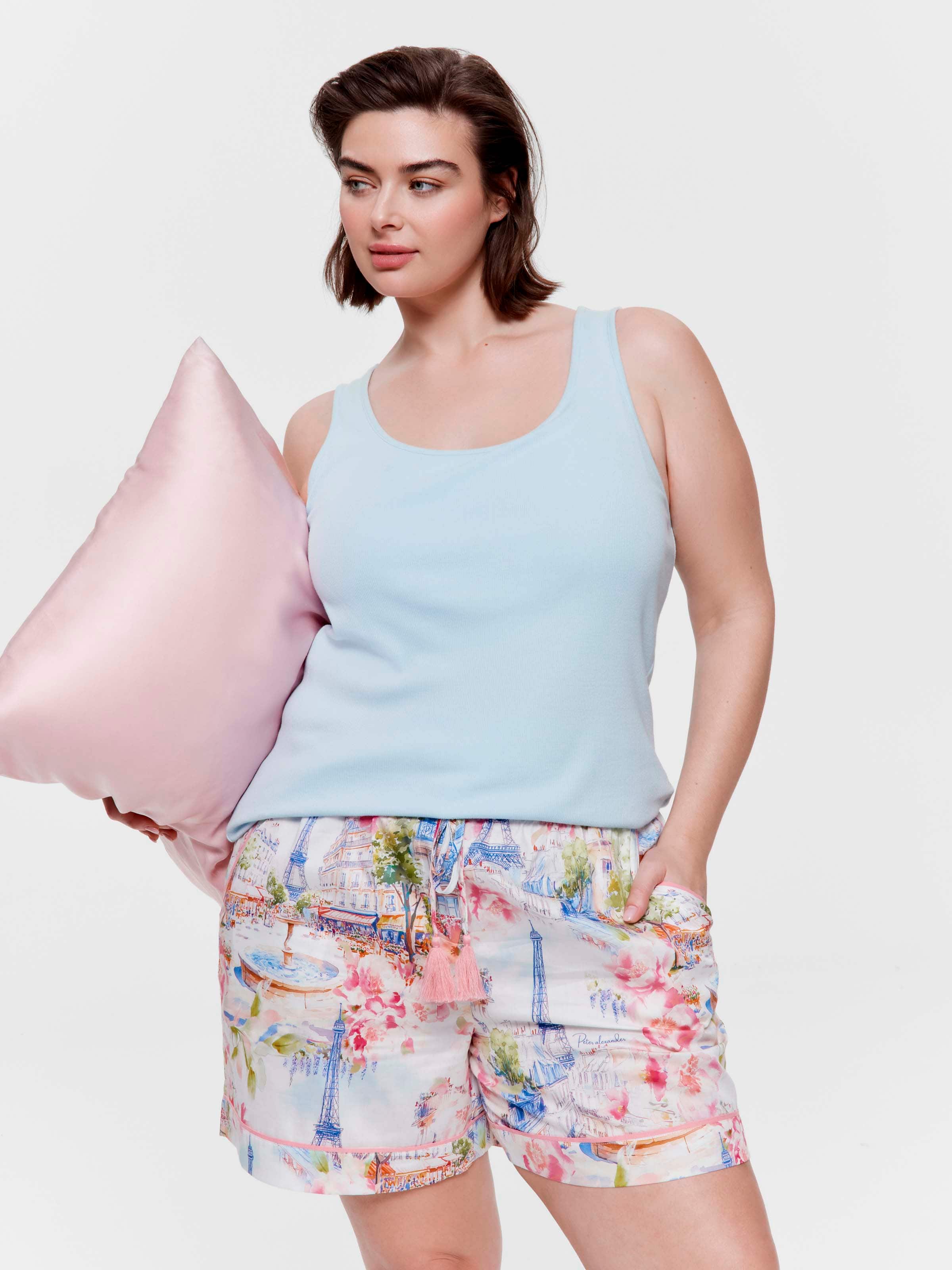 P.A. Plus Paris Painted 100% Soft Cotton Relaxed Mid Short