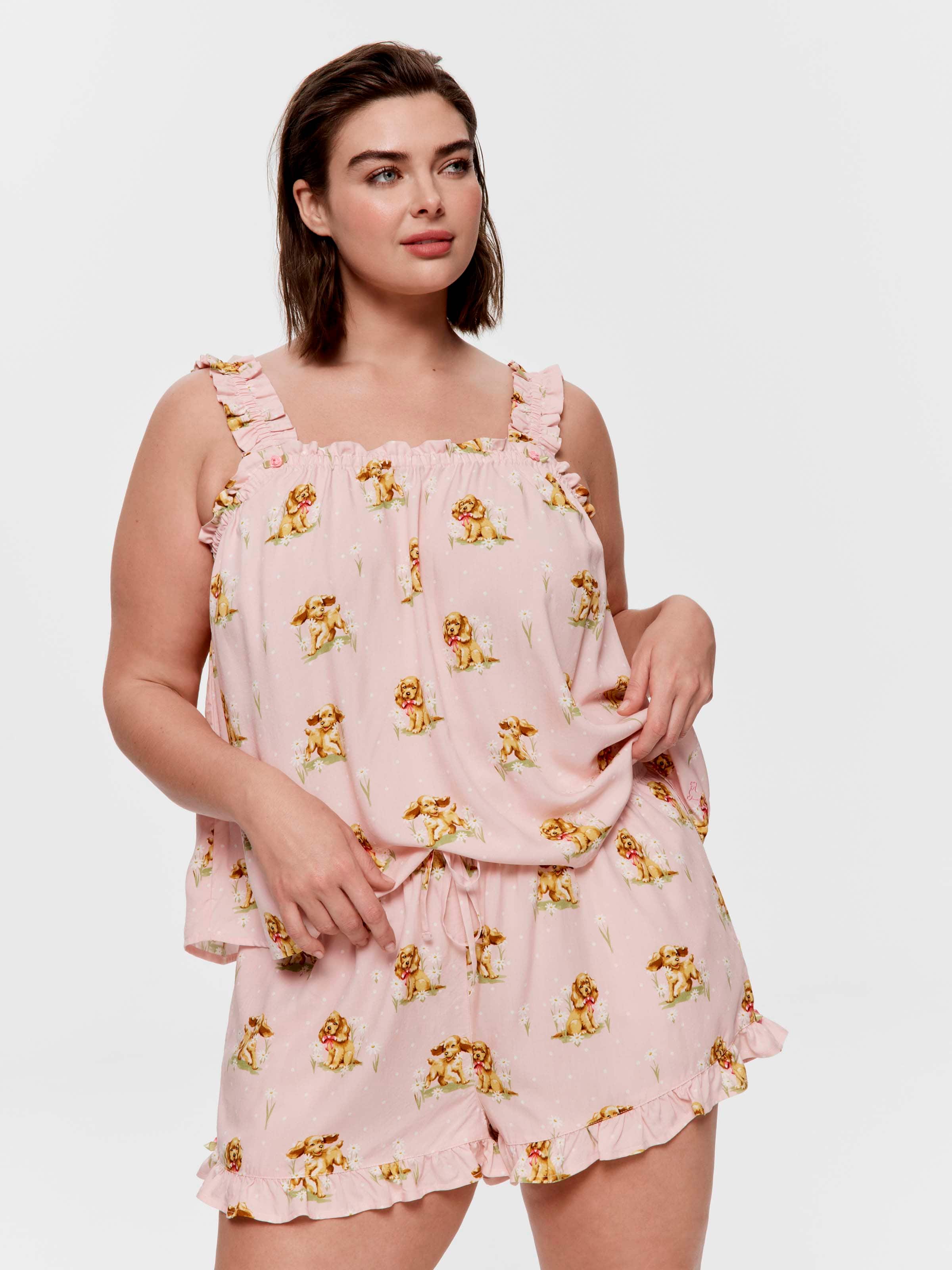 P.A. Plus Vintage Puppy Cami Boxed Shortie Pj Set