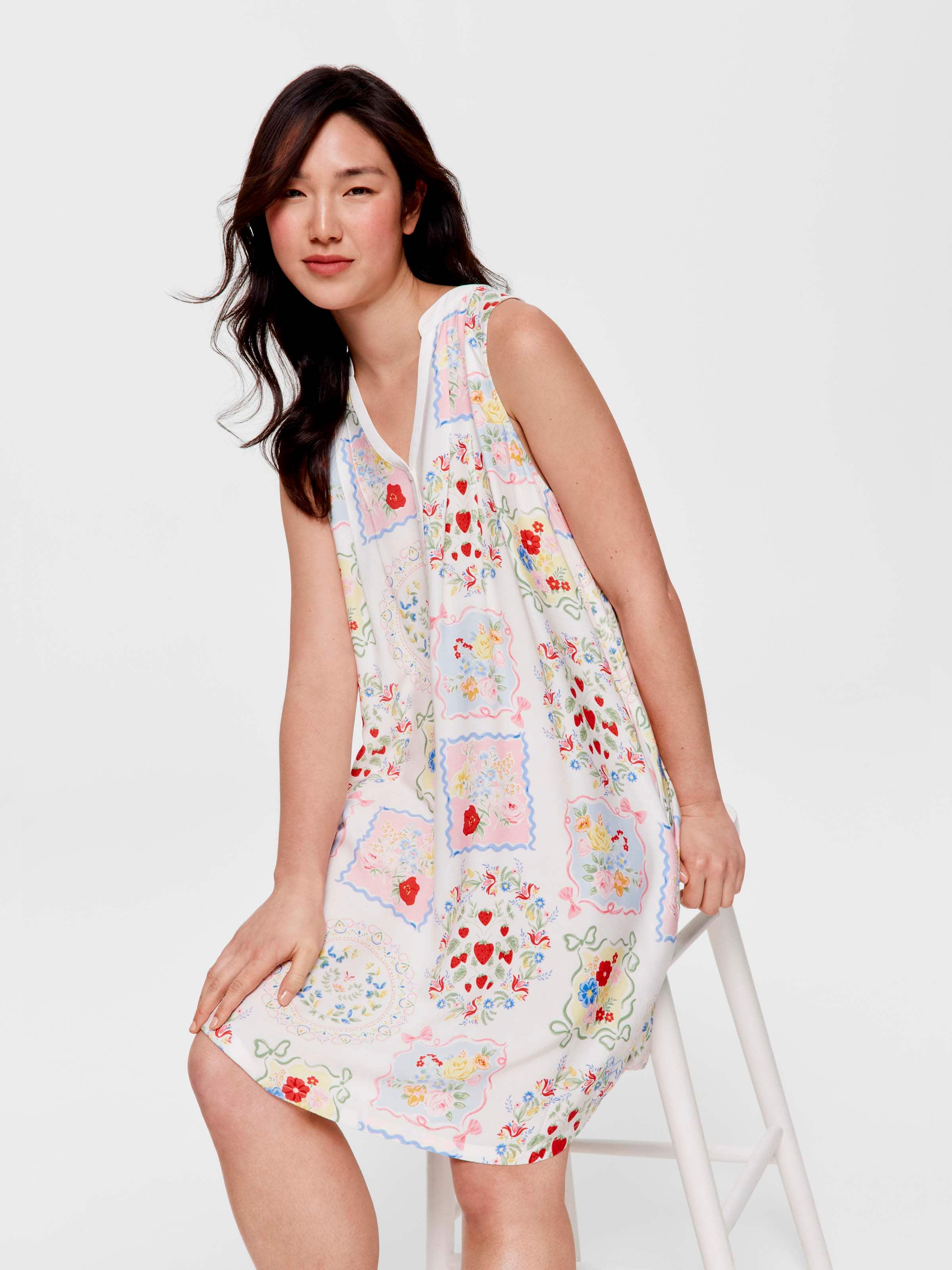 Summer Garden Henley Nightie