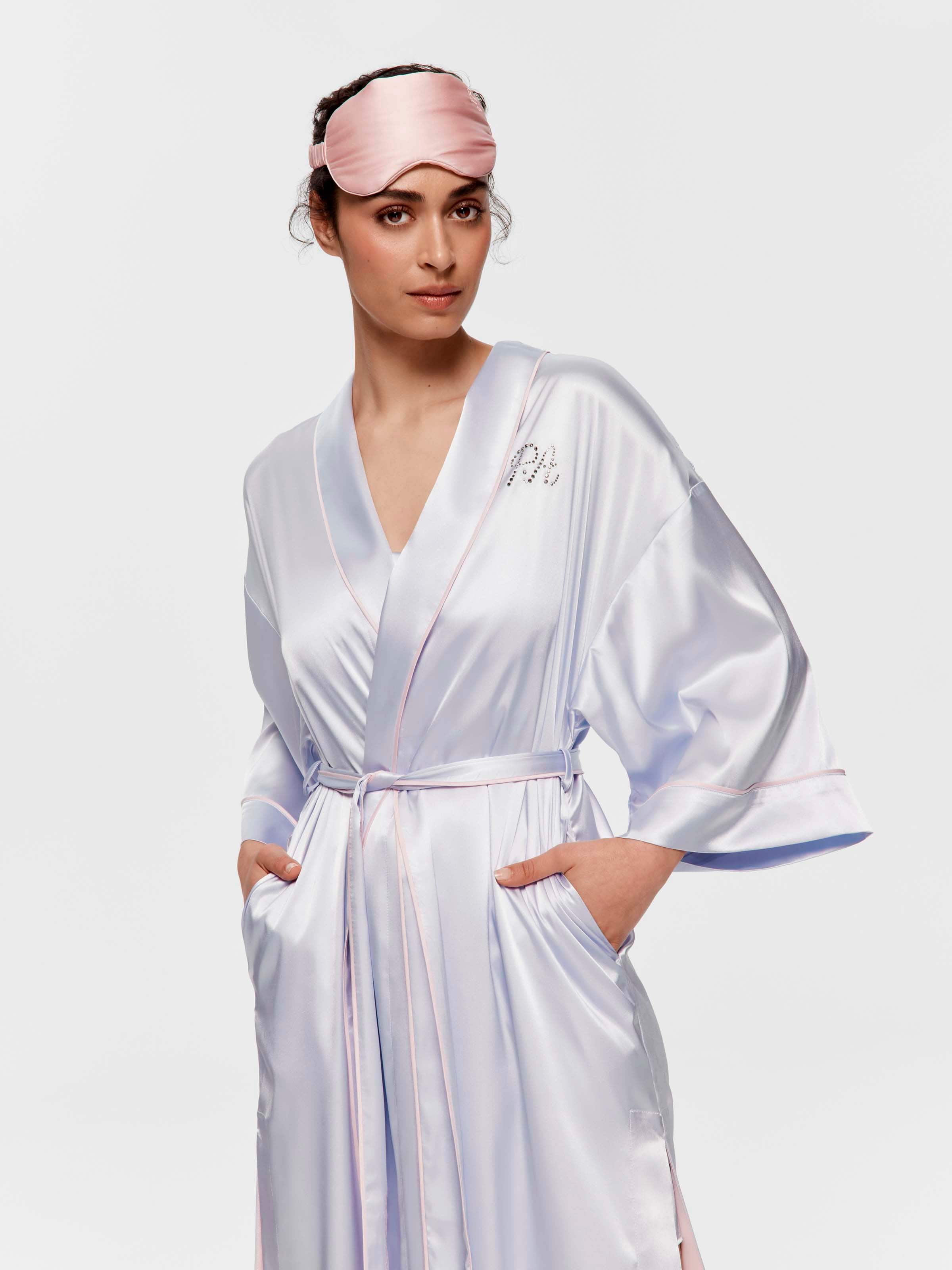 Paris Sparkling Eiffel Tower Boudoir Satin Gown