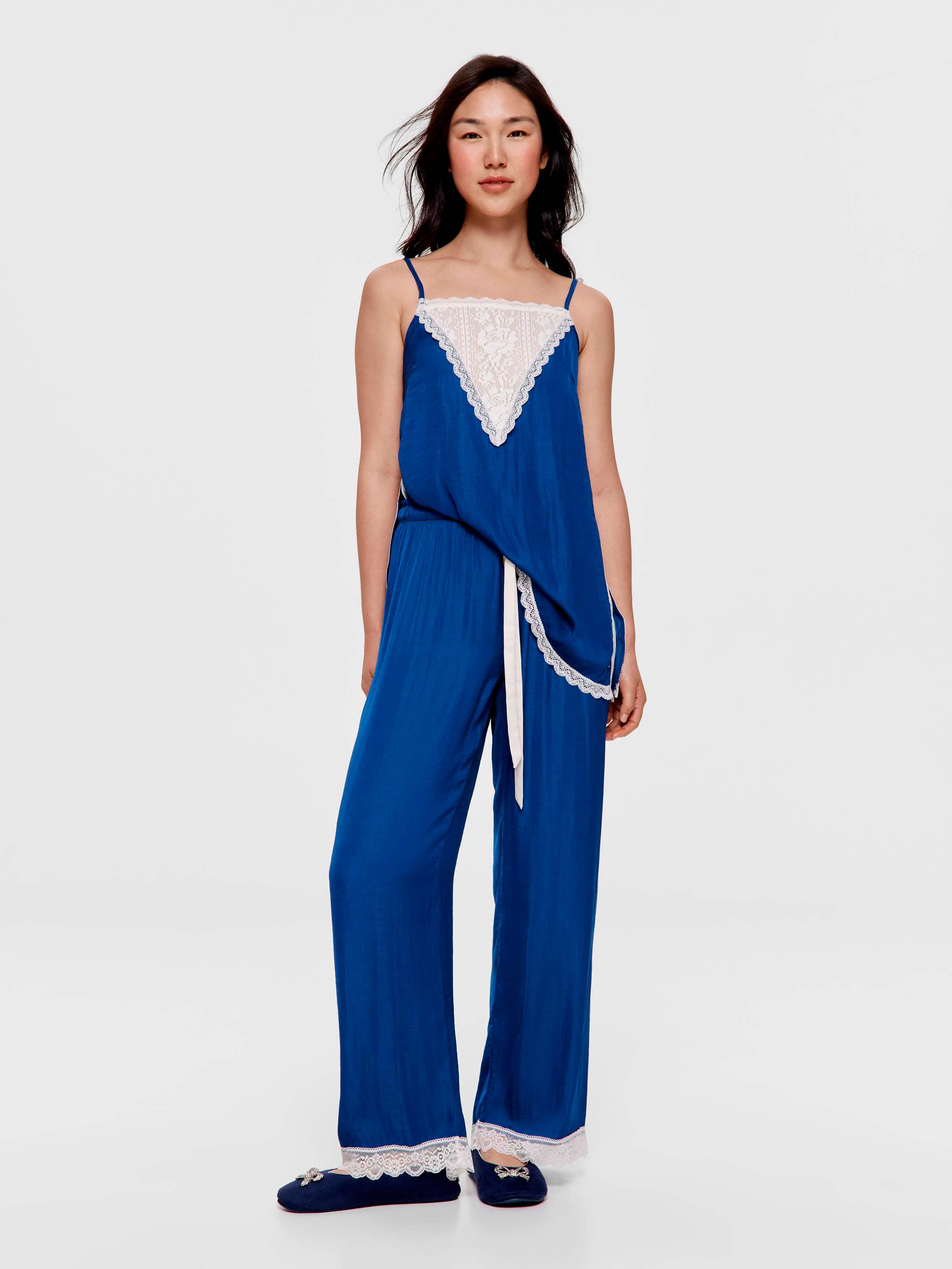 Blue Lace Fashion Pj Pant
