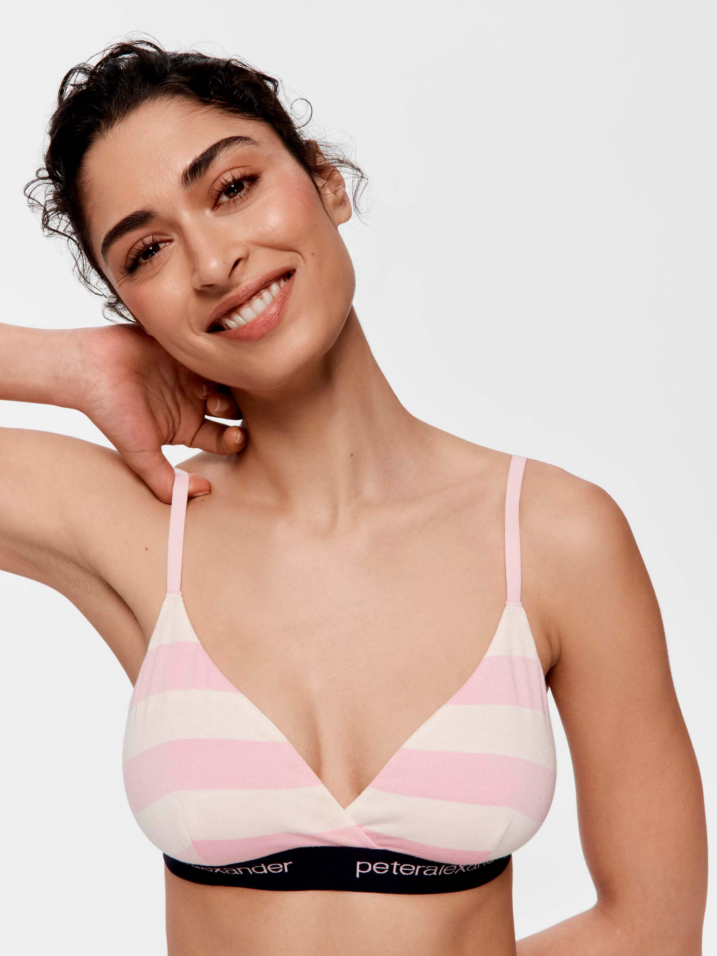 Pink Stripe Heritage Bamboo Jersey Bralette