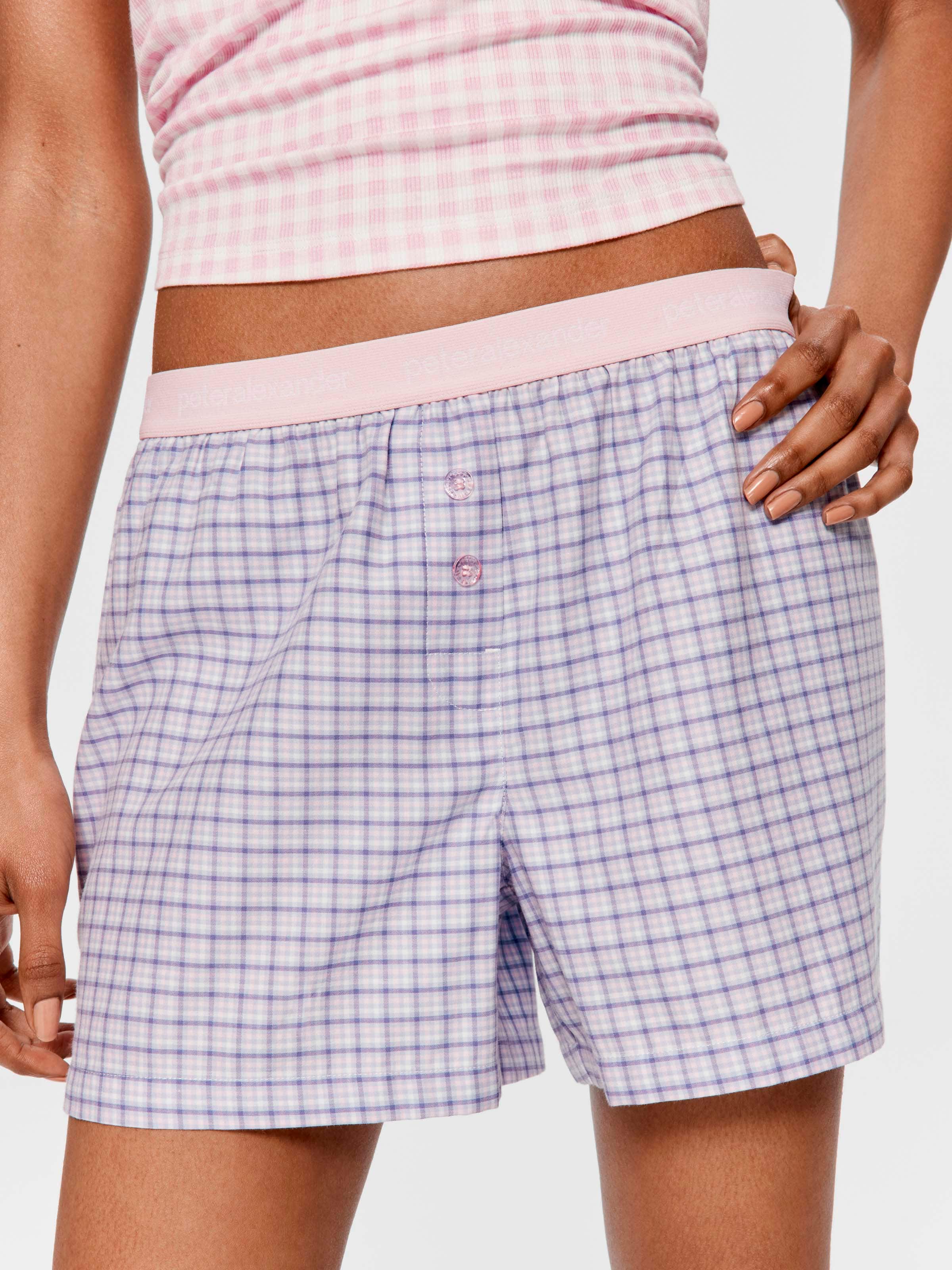 Bedtime Stories Check 100% Cotton Boxed Mid Short