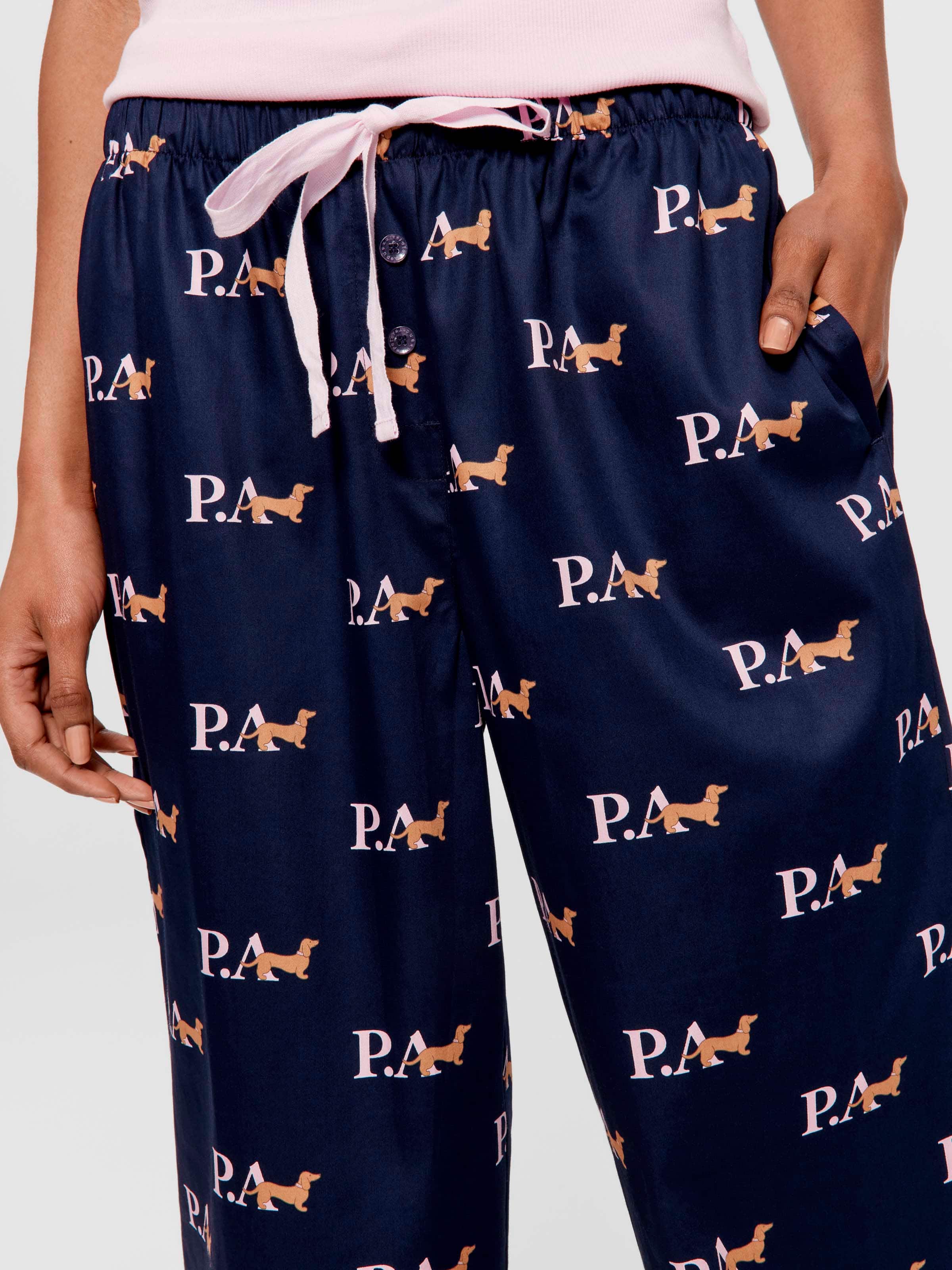 Bedtime Stories Navy Penny Logo 100% Cotton Classic Pant
