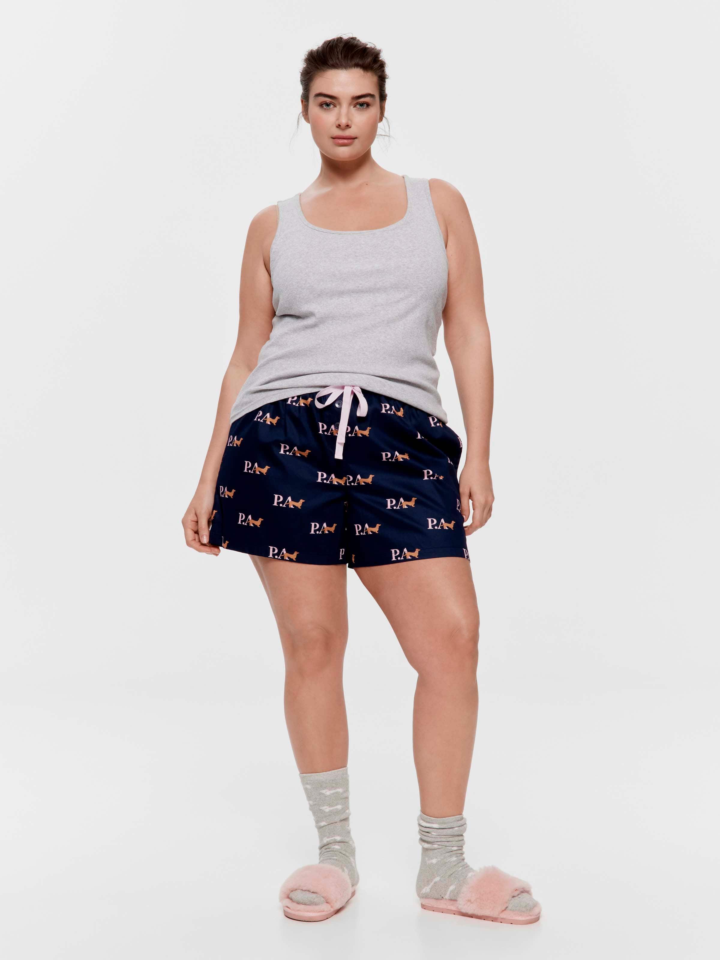 P.A. Plus Bedtime Stories Navy Penny Logo 100% Cotton Boxed Mid Short