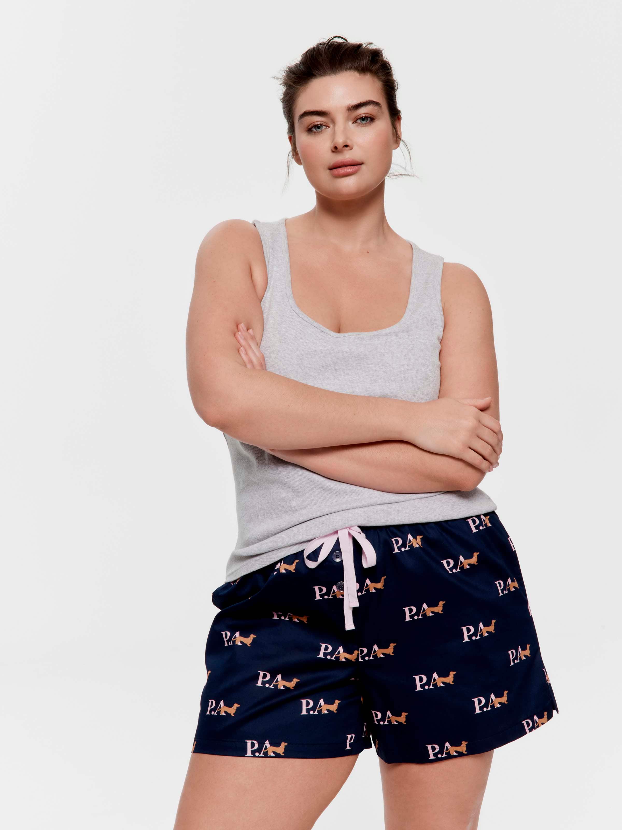 P.A. Plus Bedtime Stories Navy Penny Logo 100% Cotton Boxed Mid Short