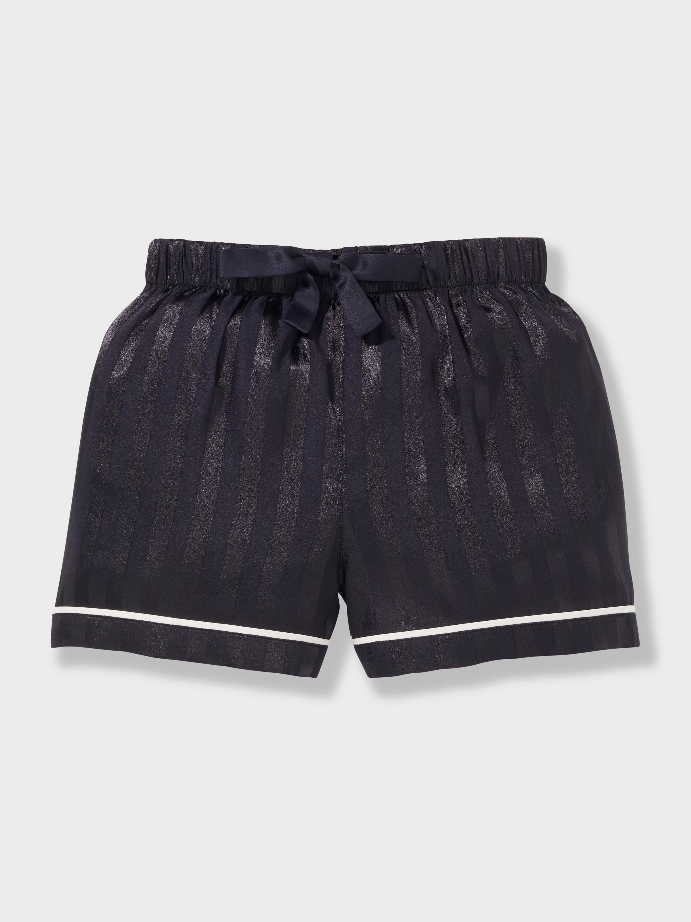 Kids Black Stripe Classic Shortie Pj Set