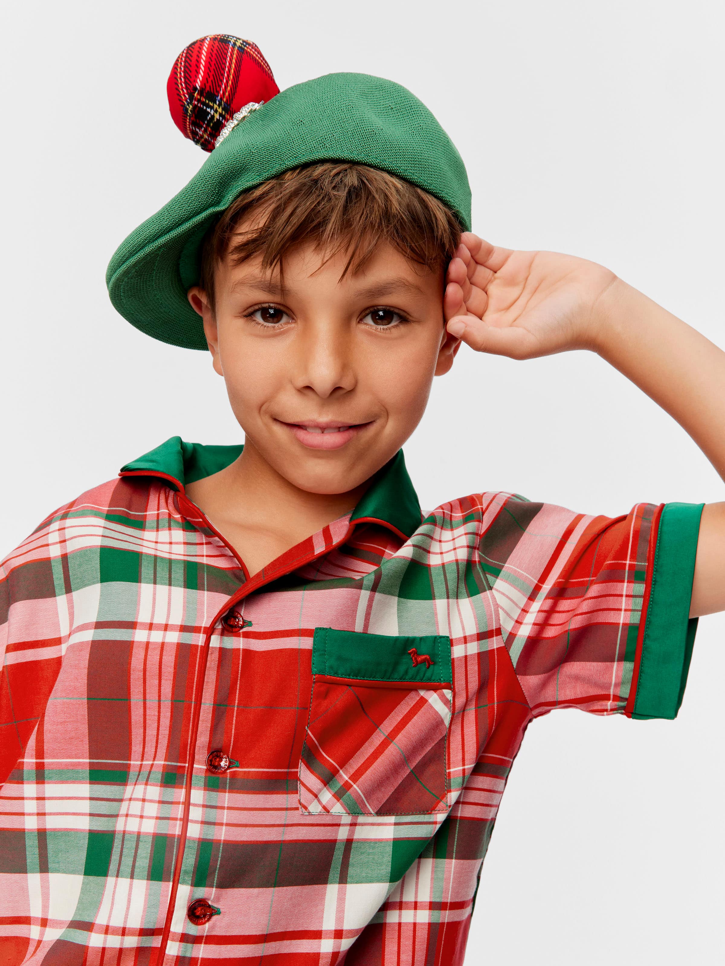 Kids Tartan 100% Cotton Classic Short Pj Set