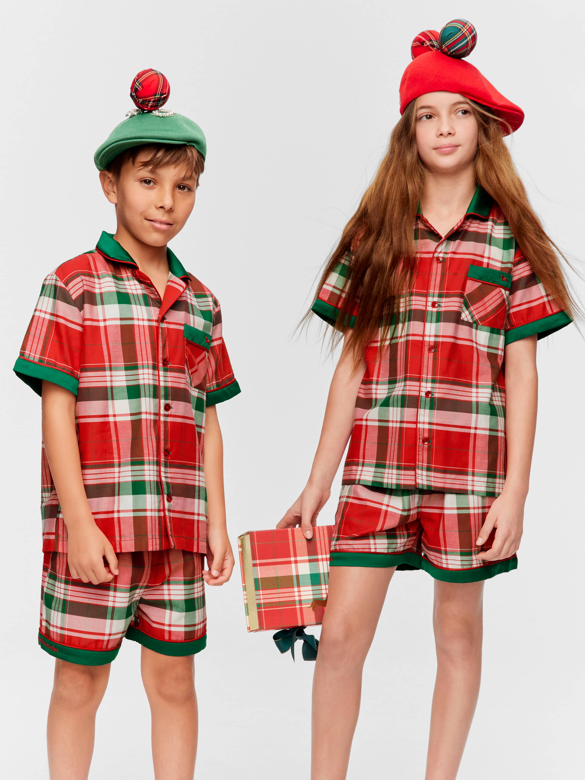 Kids Tartan 100% Cotton Classic Short Pj Set