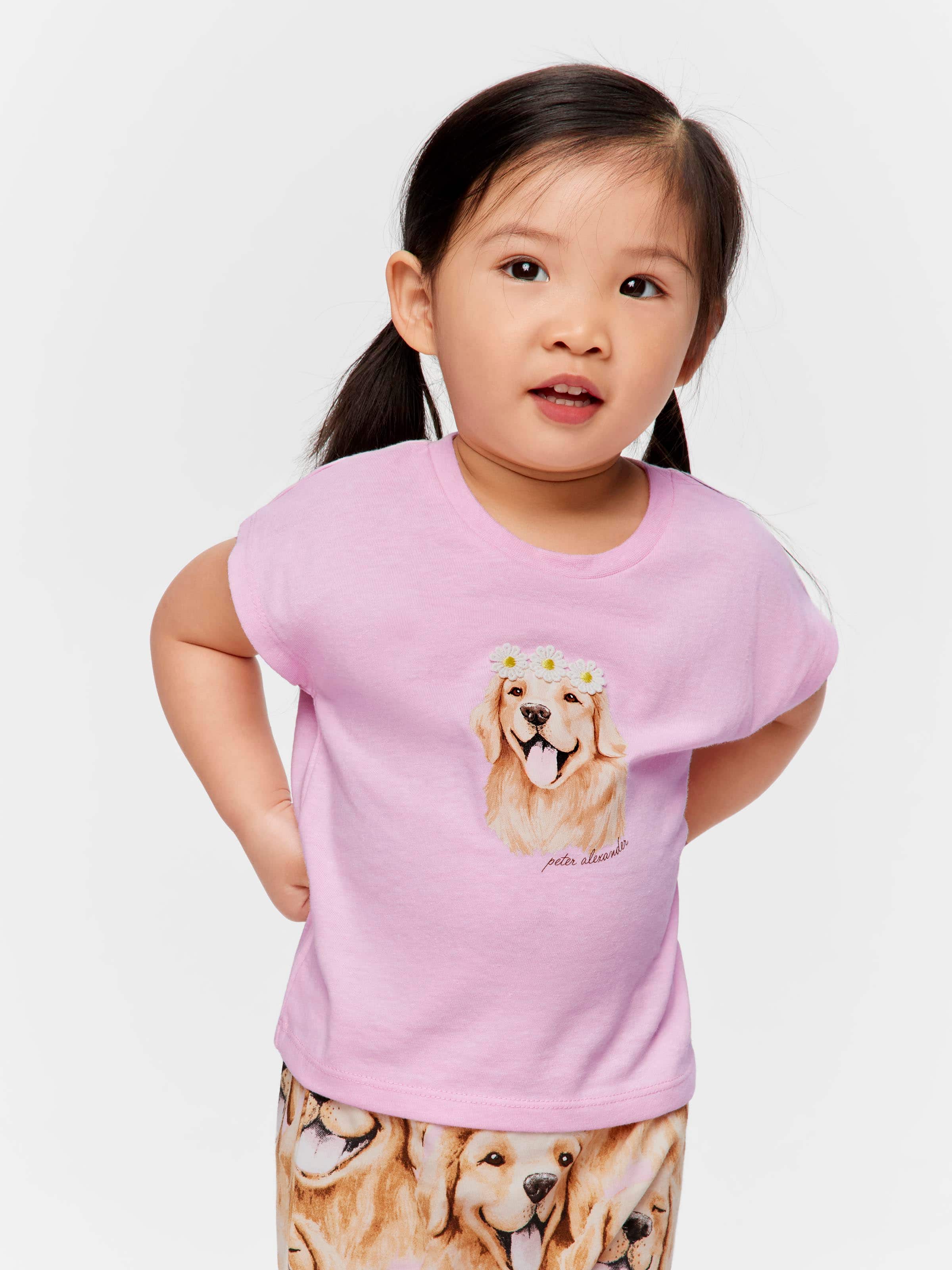 Baby Girl Golden Retriever Short Pj Set