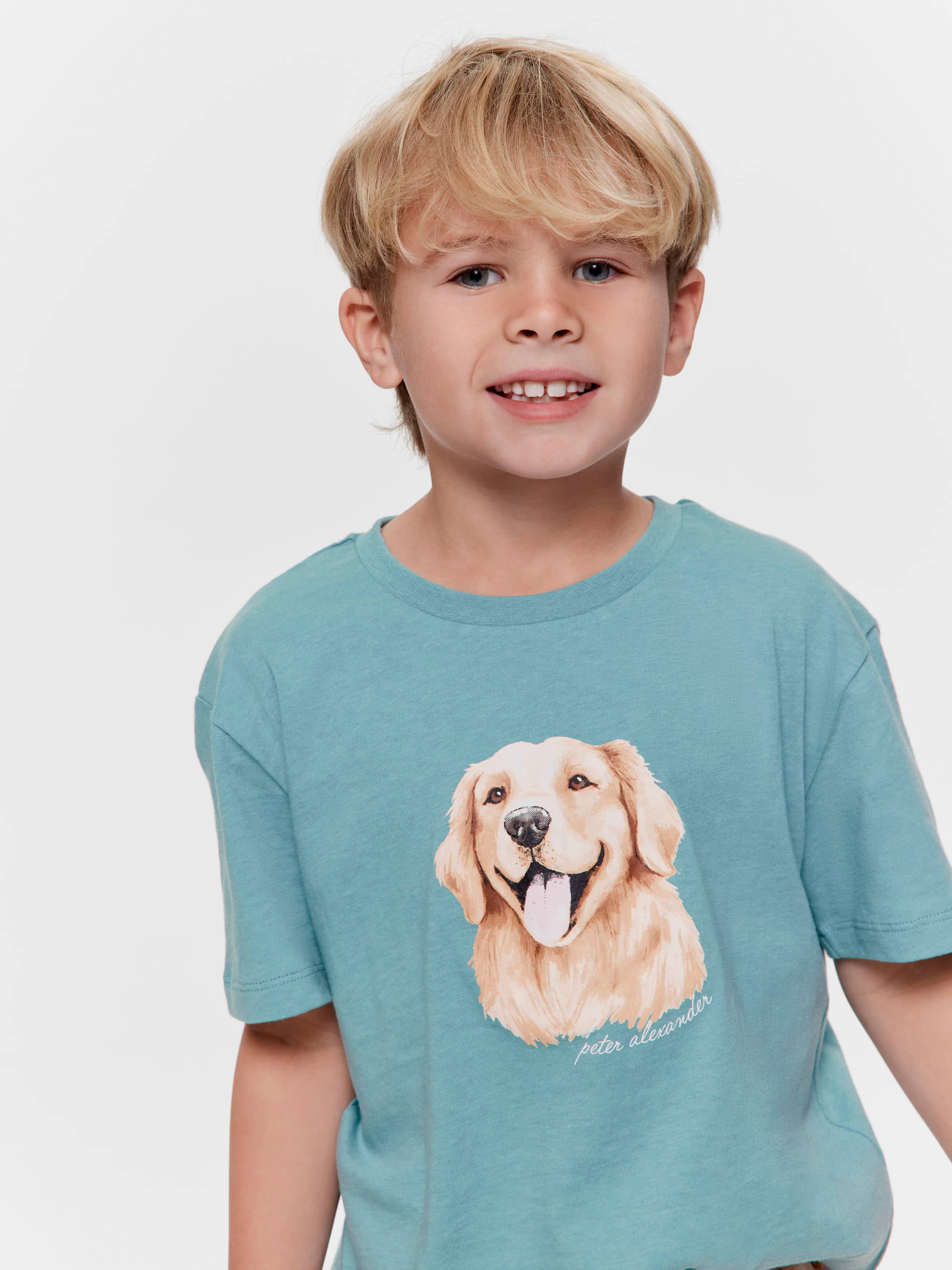 Jnr Boys Golden Retriever Short Pj Set