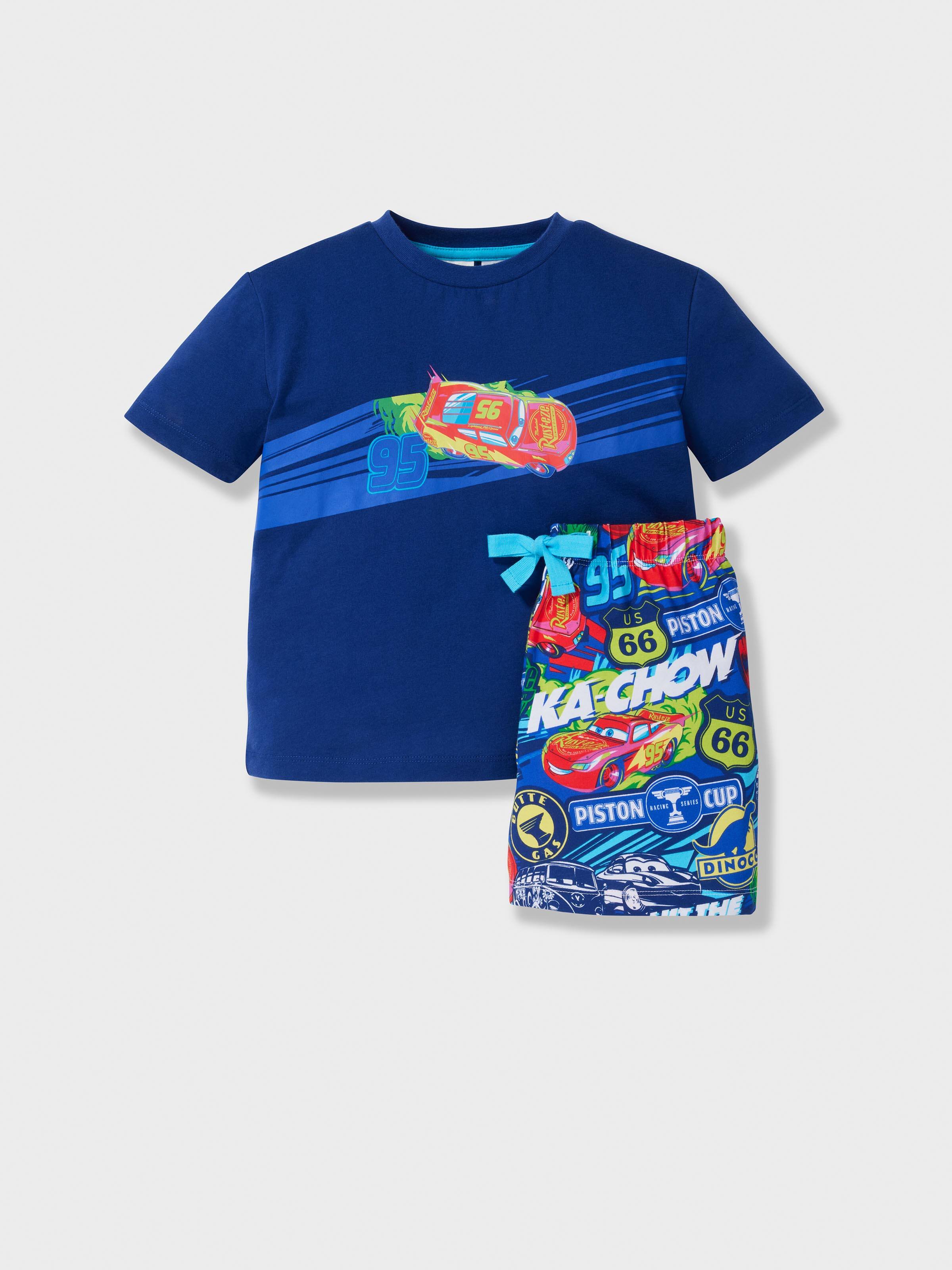 Jnr Boys Disney Cars Lightning Mcqueen Short Pj Set
