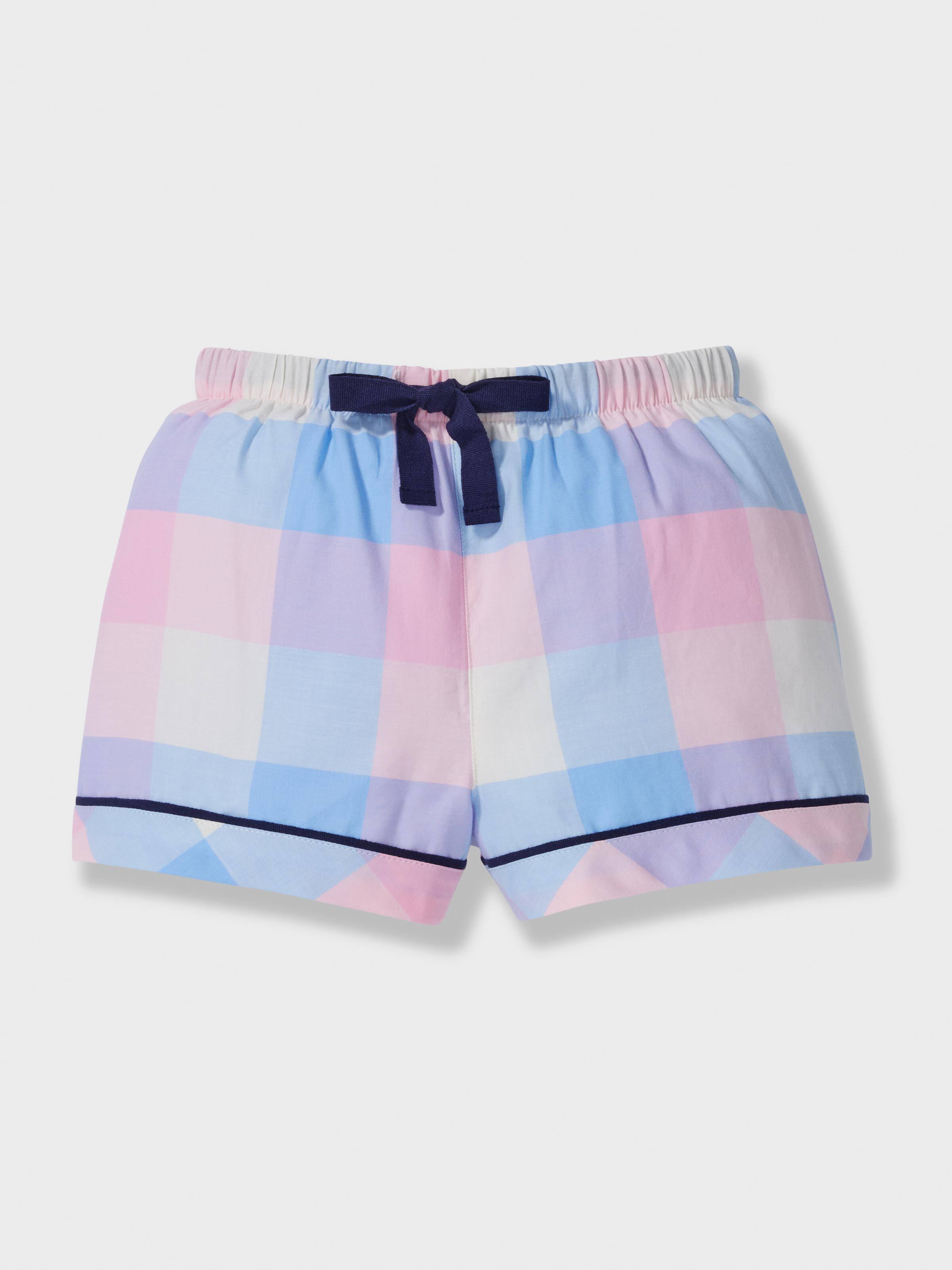 Jnr Girls Soft Check 100% Cotton Classic Shortie Pj Set