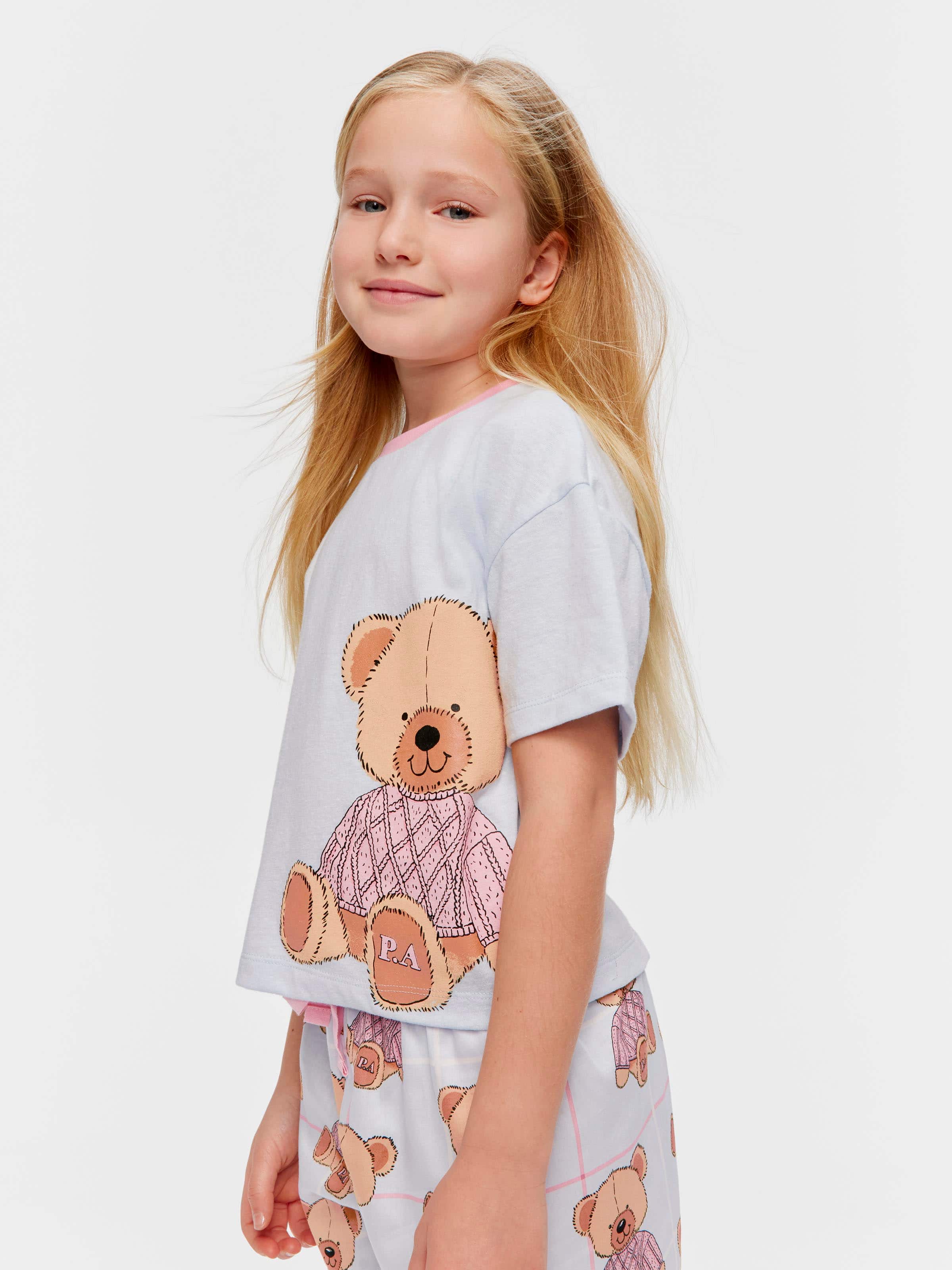 Jnr Girls Teddy Bear Short Pj Set