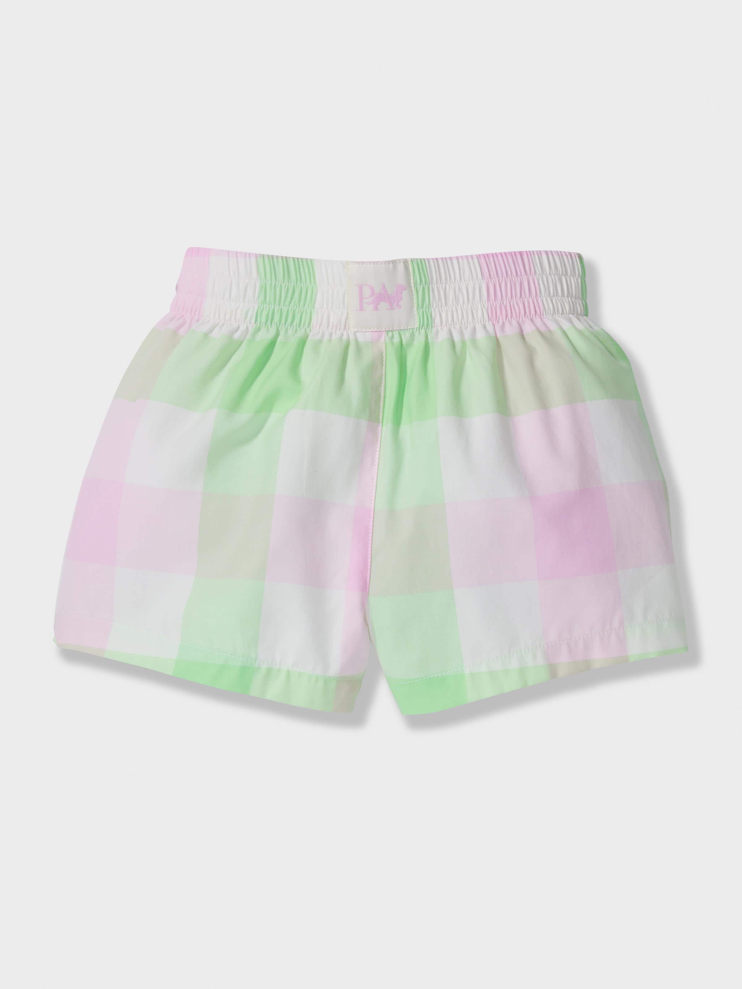 Jnr Girls Pink Buffalo Check Short Pj Set