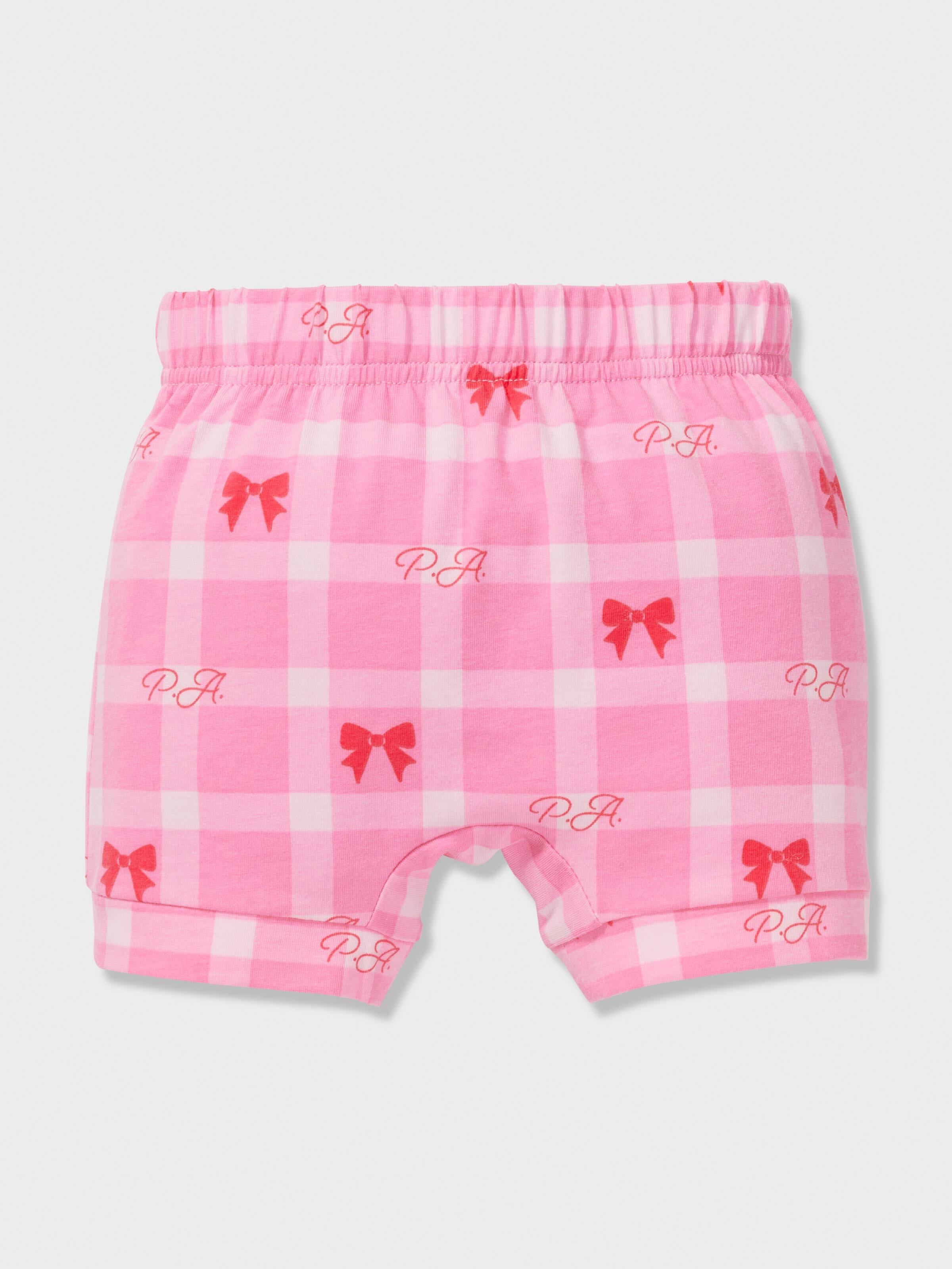 Baby Girl Gingham Ribbon Short Pj Set
