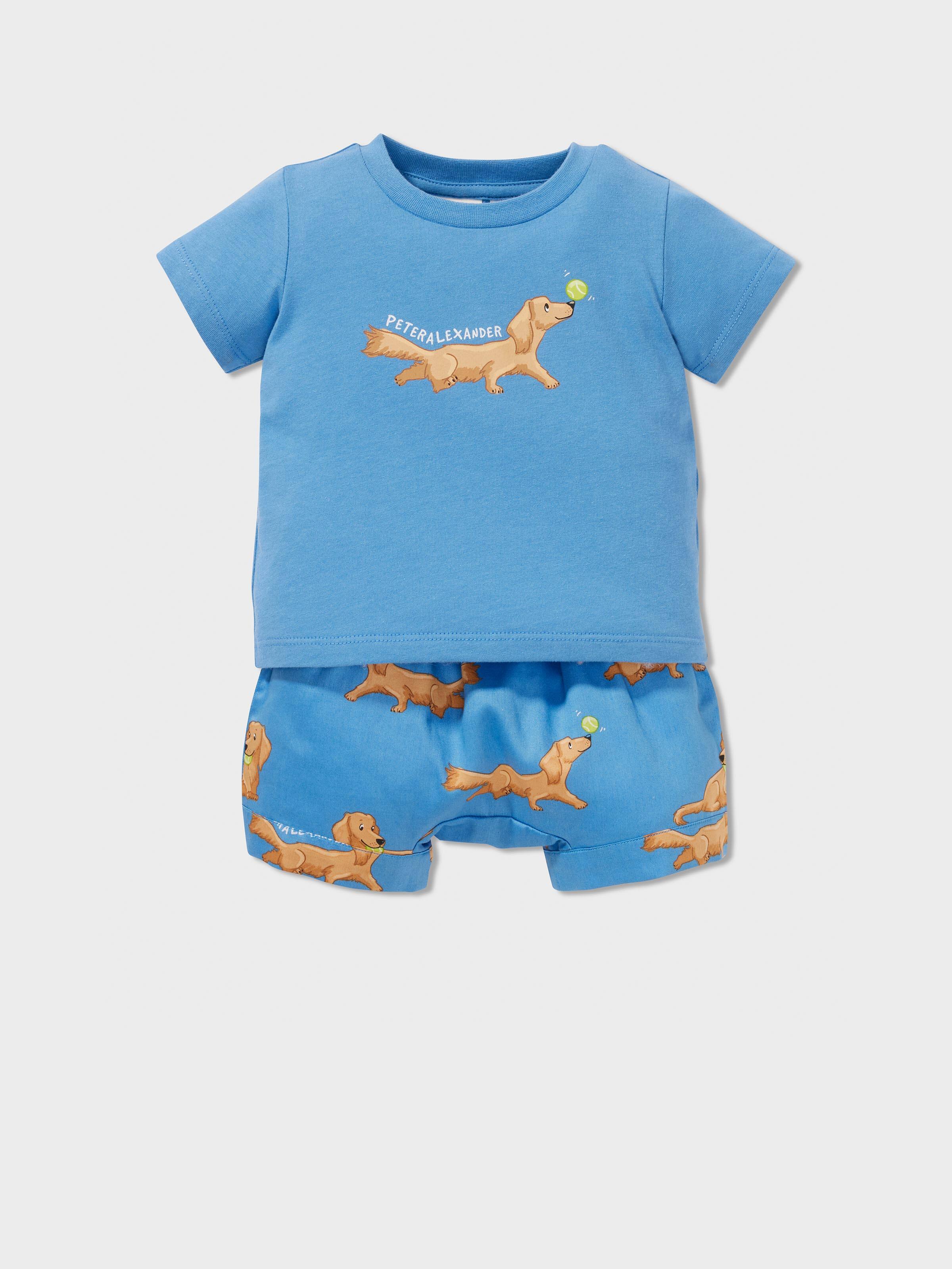 Baby Boy Blue Penny 100% Cotton Short Pj Set