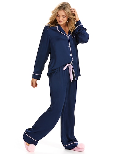 Chic Poly Satin Classic Navy Pj Set