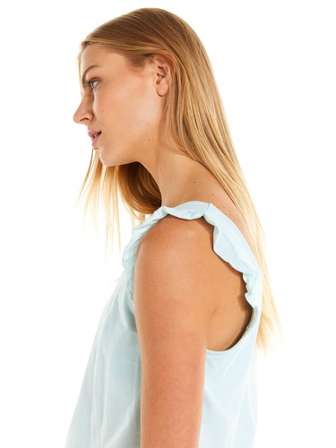 Mint Frill Tank With Shelf Bra