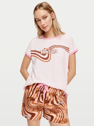 Sunset Palms Button Up Pj Set