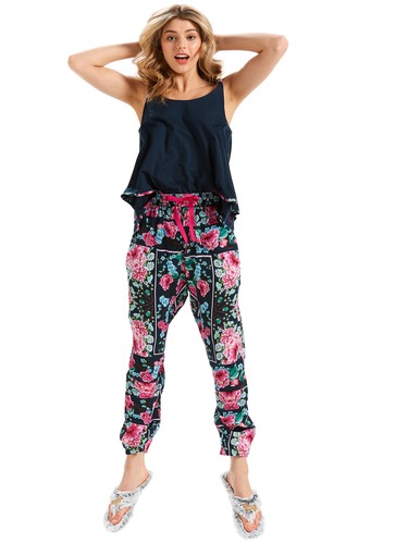 Mexican Floral Tapered Leg Pj Pant