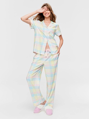 Pink Spot Flannelette Pj Pant