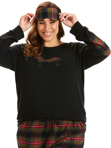 P.A. Plus Tartan Penny Applique Sweater