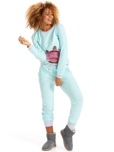 Mint Fuzzy Pj Pant