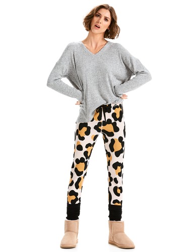 Leopard Waffle Legwarmer Legging