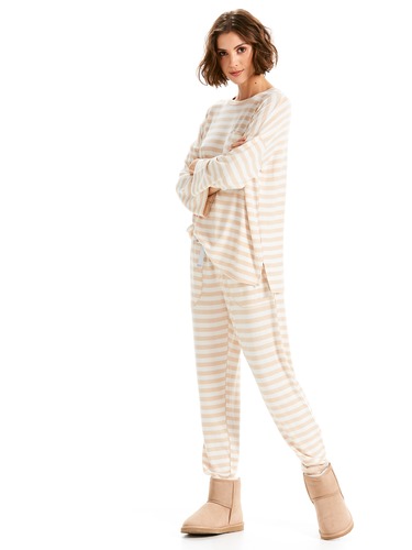 Creme Caramel Fuzzy Pant