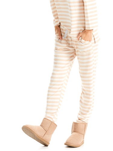 Creme Caramel Fuzzy Pant