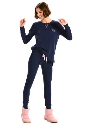 Navy Waffle Legging