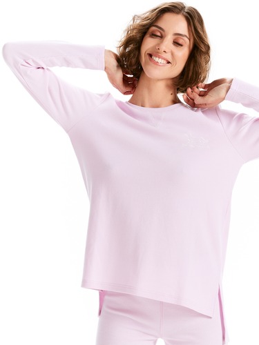 Pink Waffle Long Sleeve Top