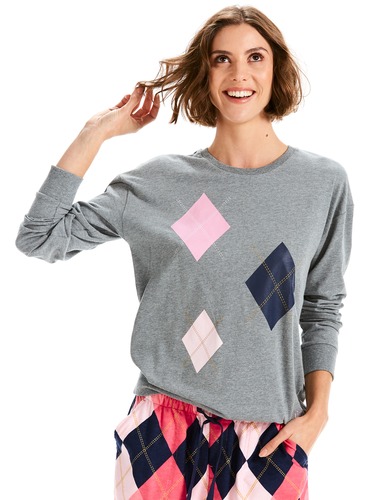 Argyle Long Sleeve Top